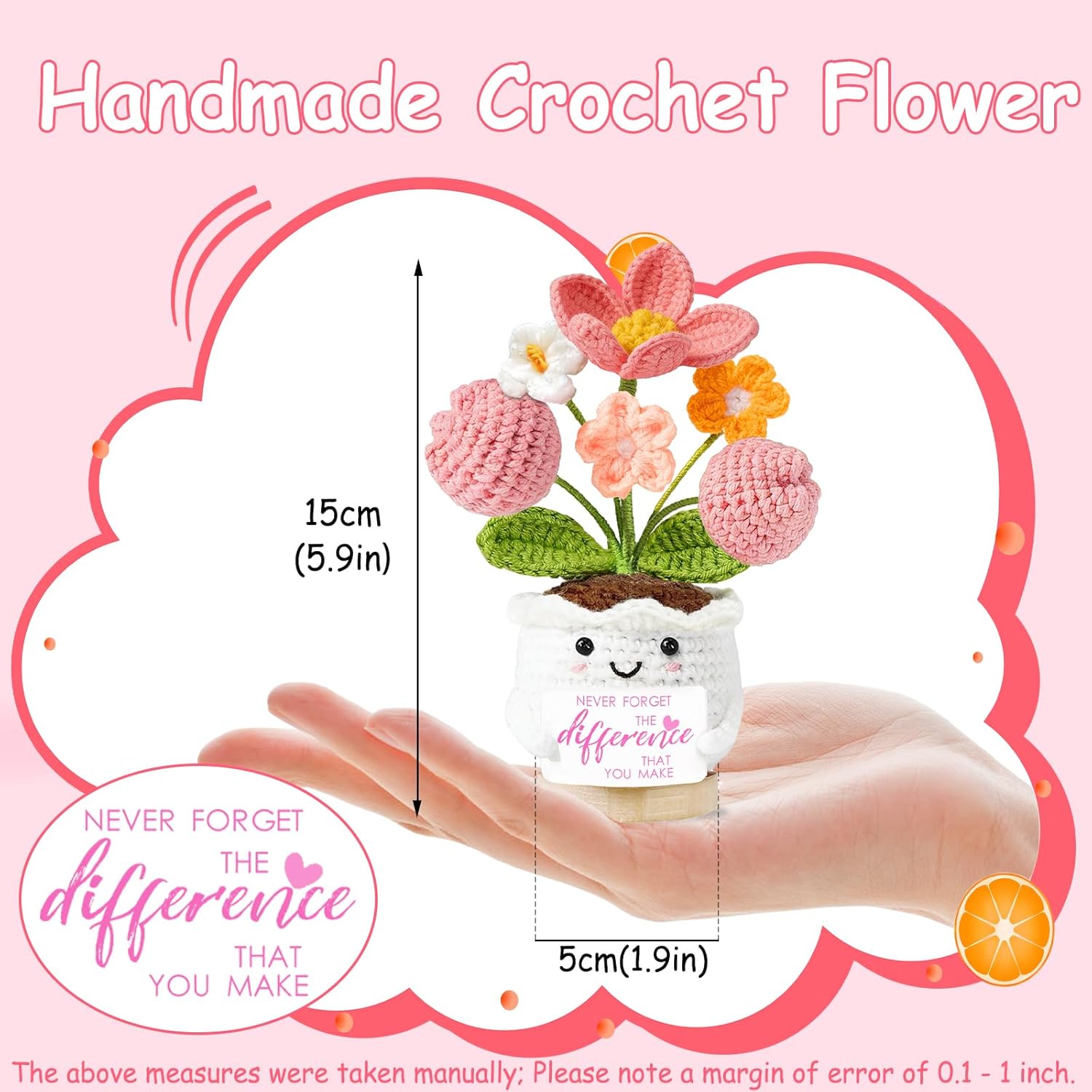 Detalle 2 de Thank You Gifts for Women Positive Emotional Support Crochet Flower