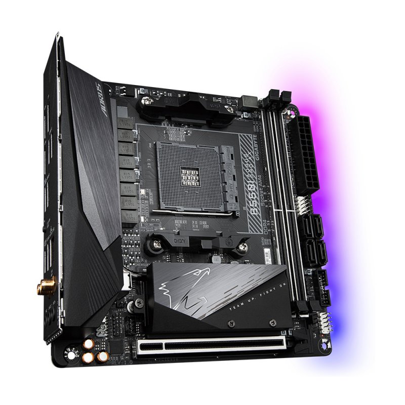 Detalle 2 de Gigabyte B550I Aorus Pro AX placa mini‑ITX