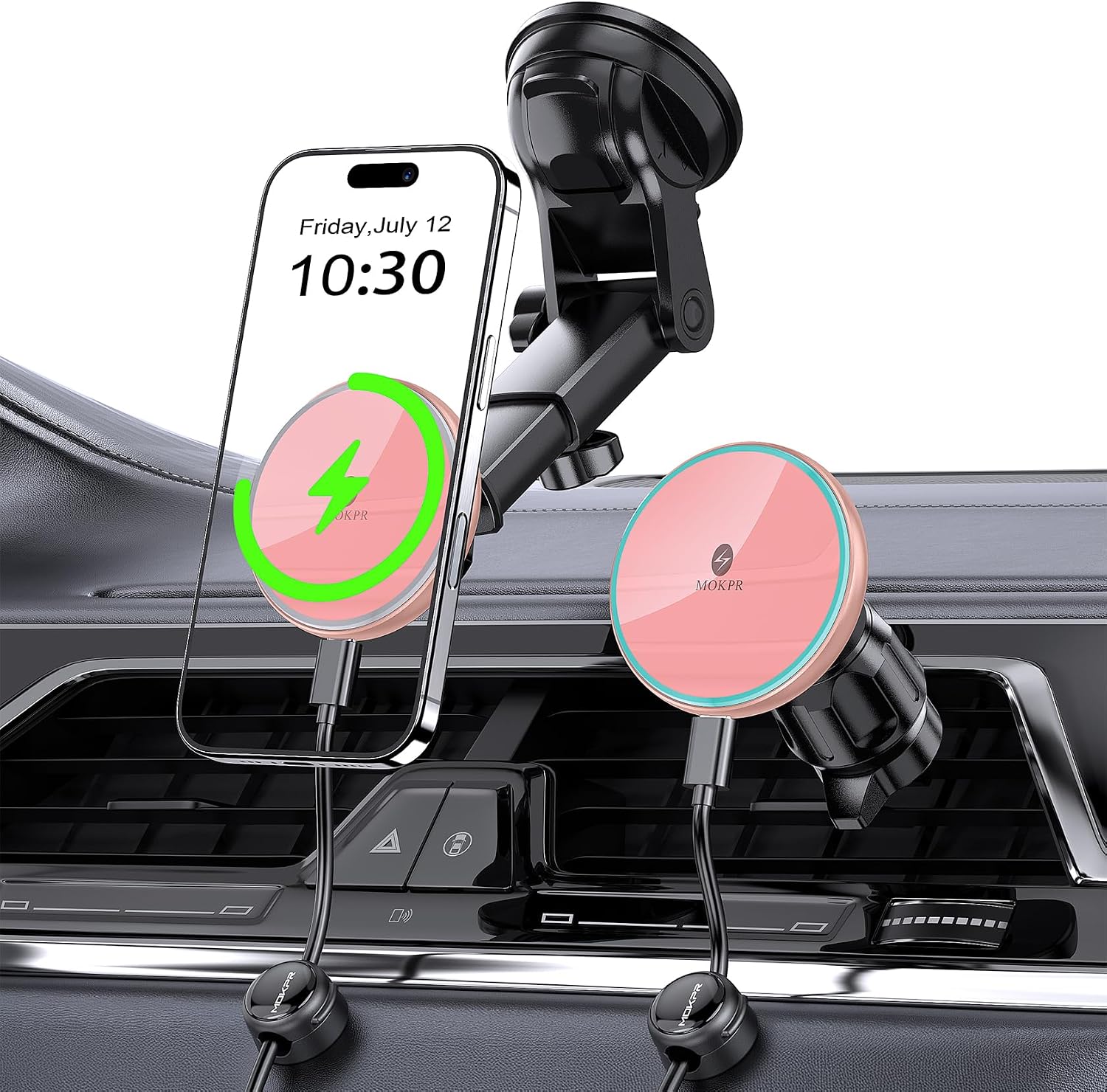 Detalle de MOKPR Magnetic Wireless Car Charger