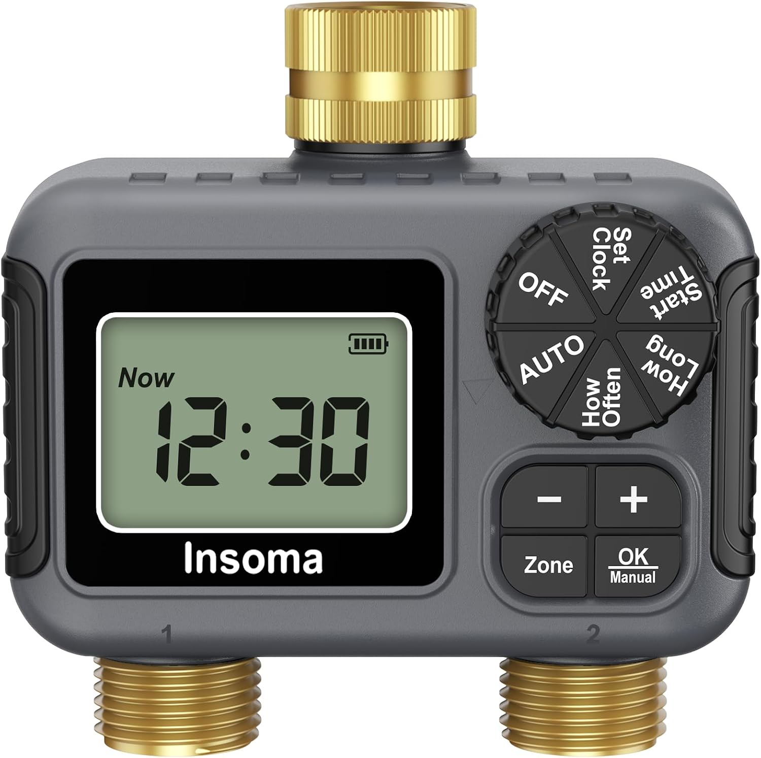 Detalle de Insoma 2 Outlets Sprinkler Timer with Brass Inlet & Outlet