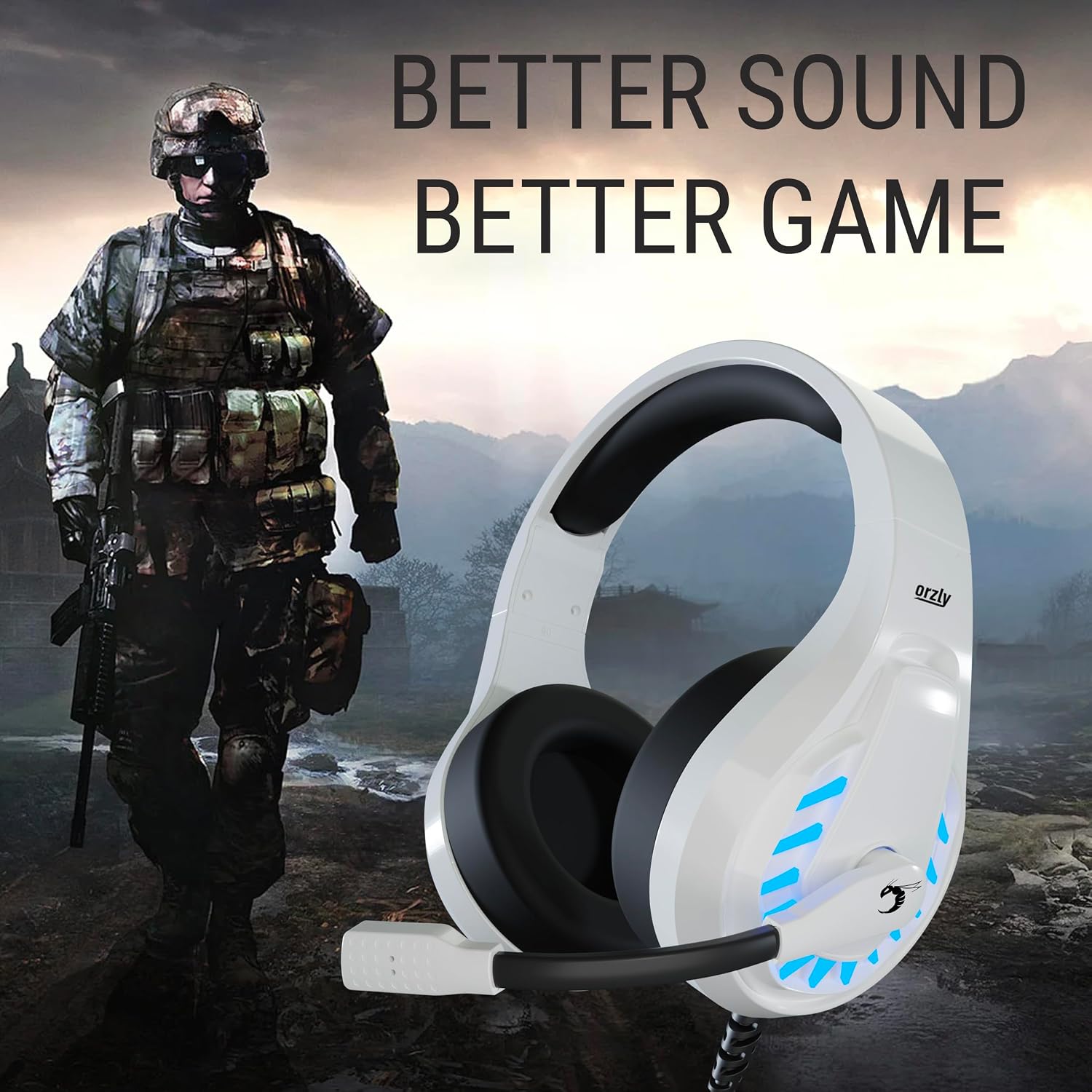 Detalle 2 de Orzly RXH-30 Siberia Edition wired gaming headset with noise-cancelling mic