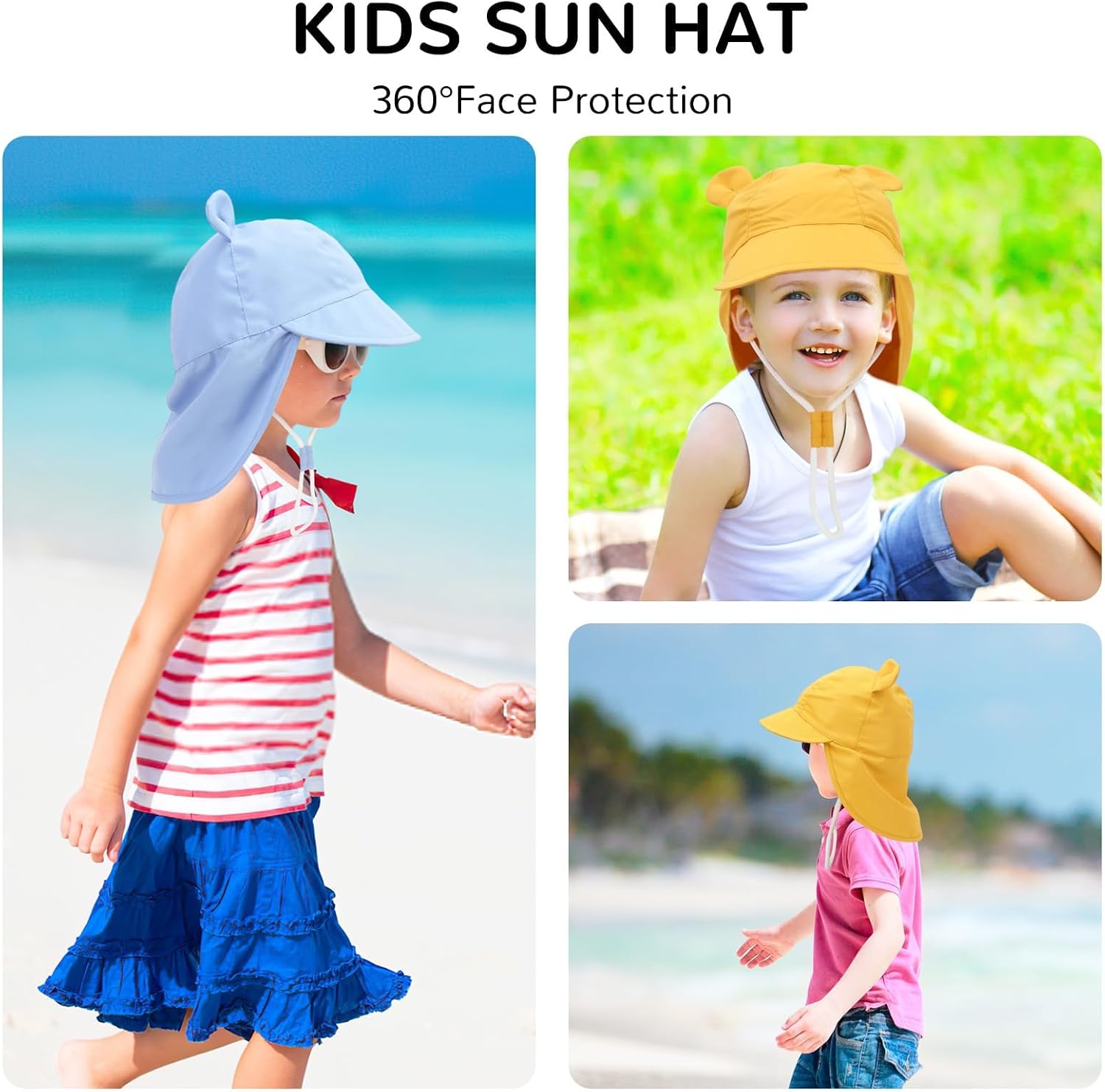 Detalle de Jupsk Baby Sun Hat Toddler Bucket Hat with Neck Protection UPF50 (1-4 Years)