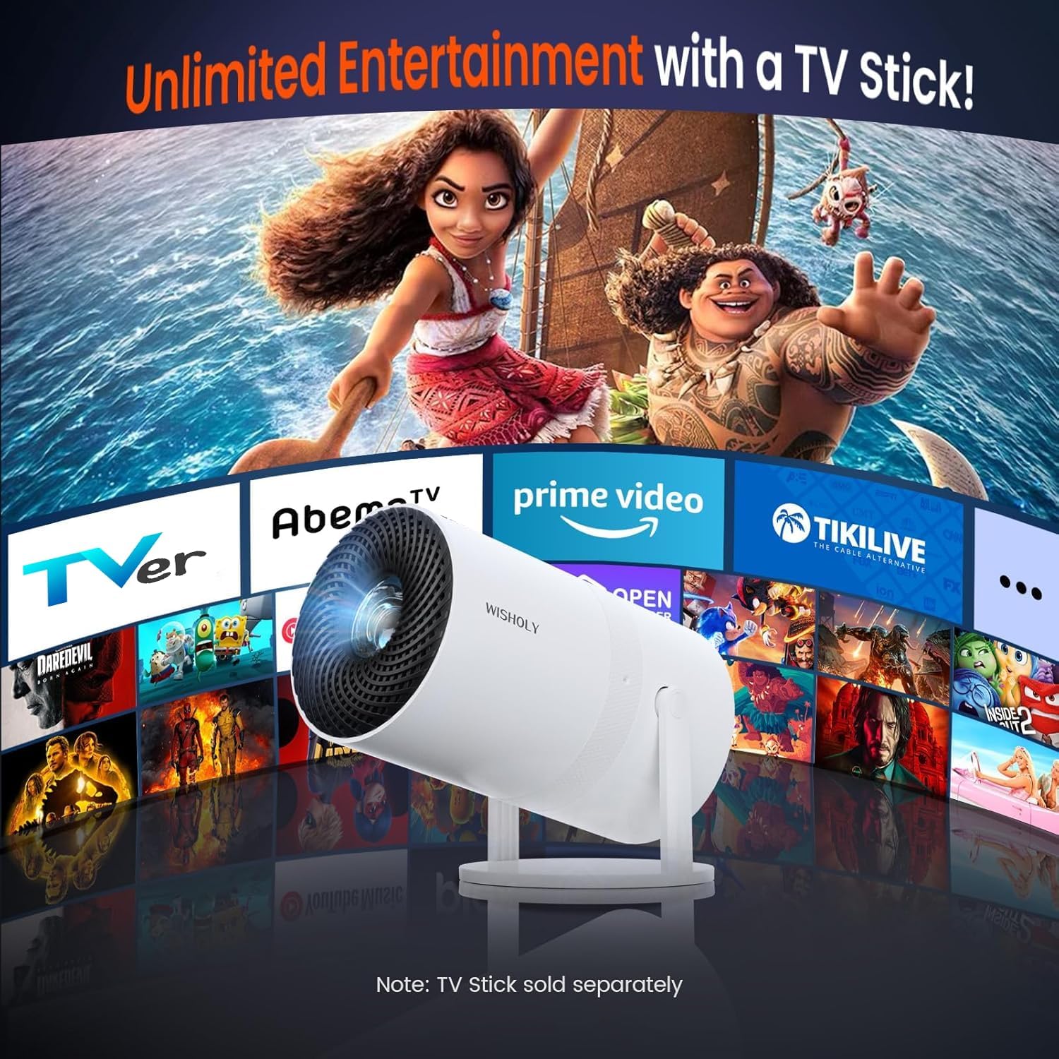 Detalle 2 de WISHOLY Mini Projector 1080P 📽