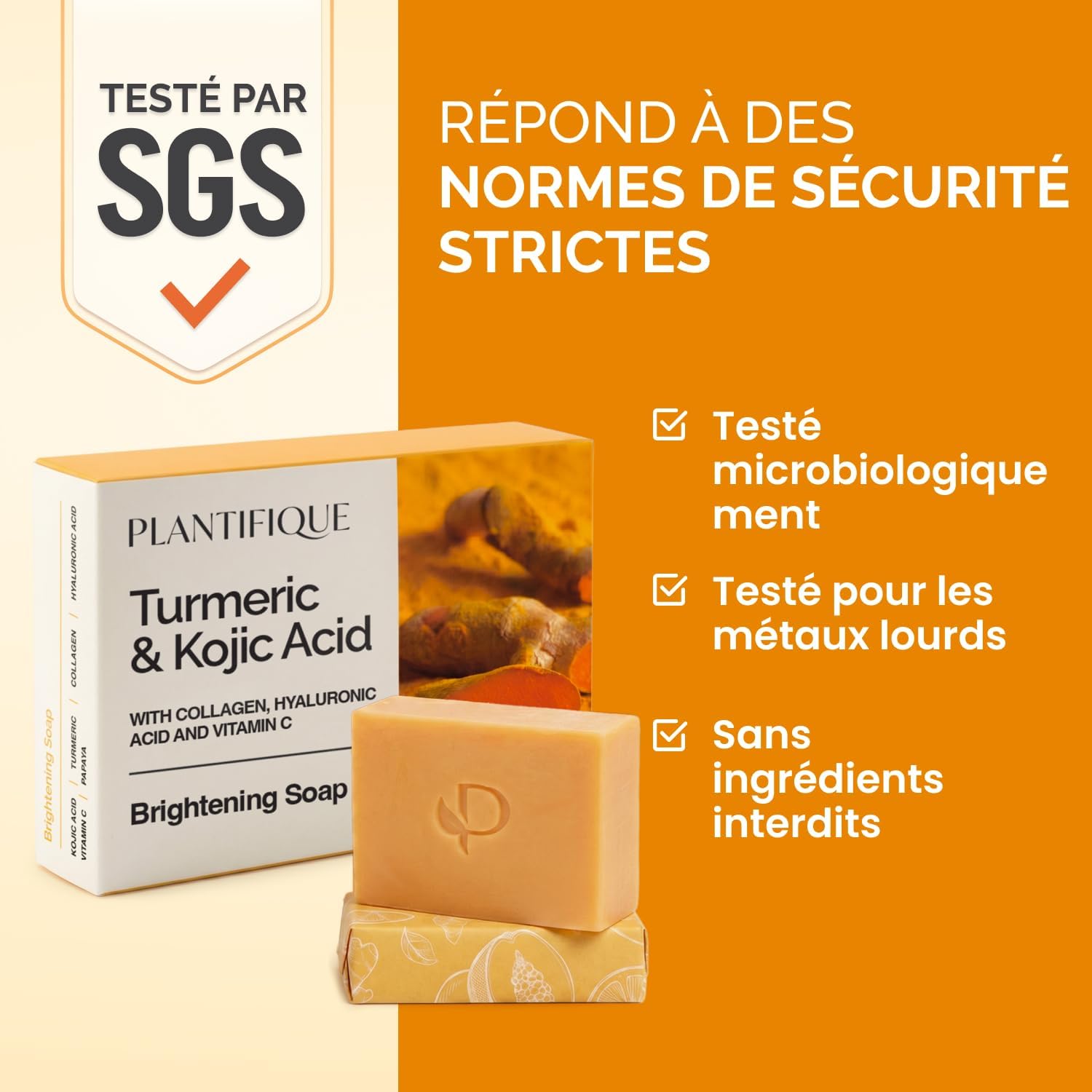 Thumbnail 5 de PLANTIFIQUE Turmeric & Kojic Acid Soap : savon visage et corps anti-taches (4 barres)