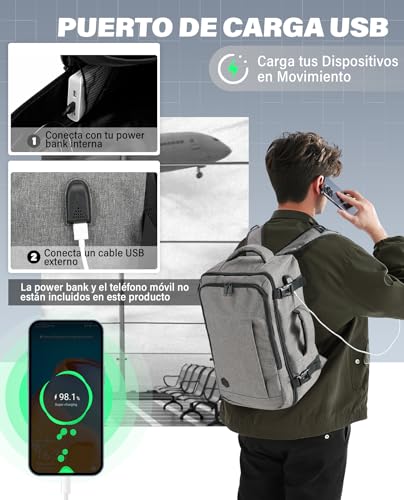 Thumbnail 6 de Mochila de cabina VANKEV 45x36x20 cm para EasyJet (30 L), organización y comodidad en viaje