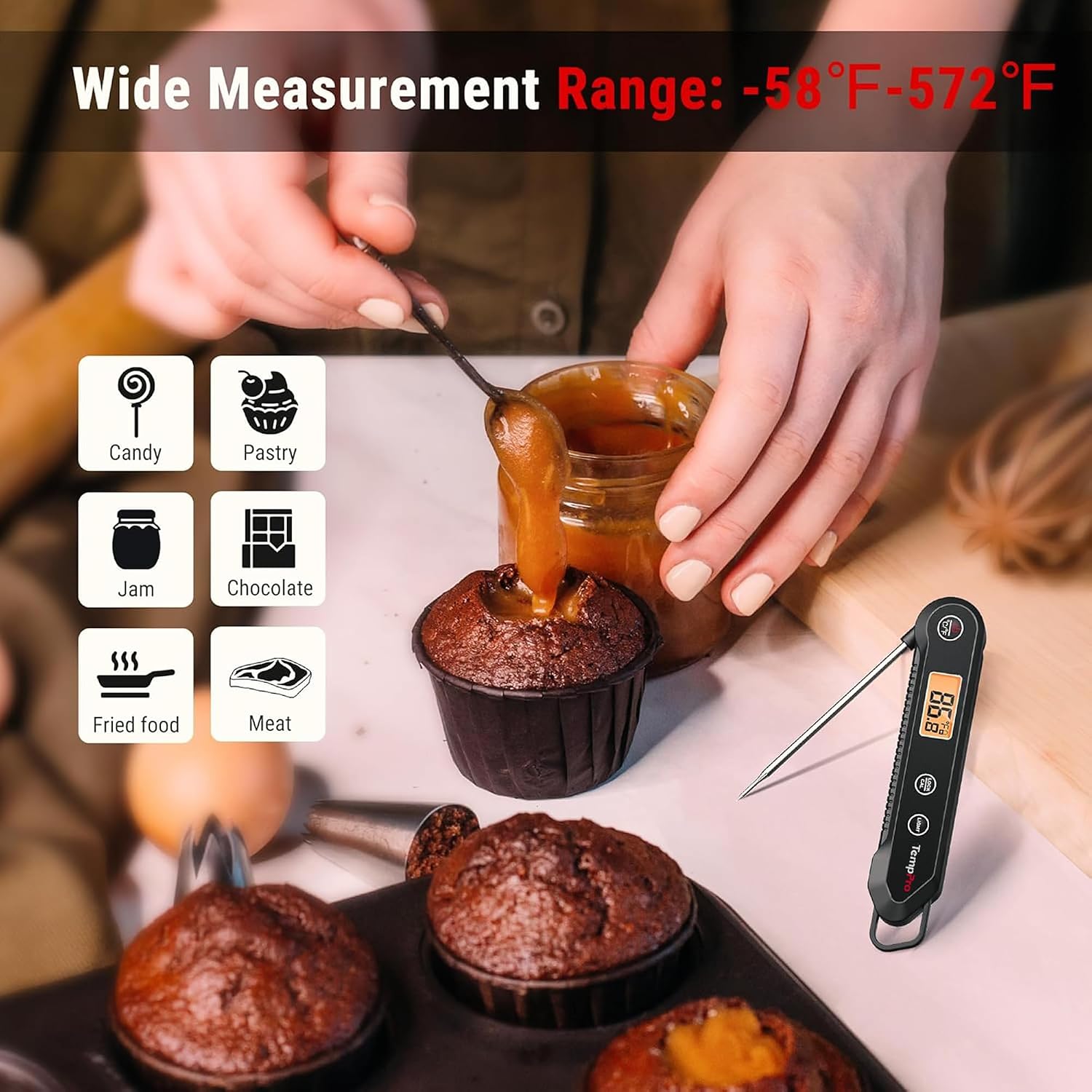 Detalle de TempPro digital meat thermometer with 3.9-inch probe