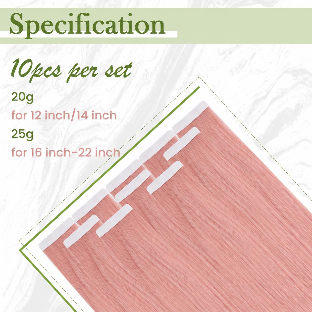 Detalle de RUNATURE Tape-In Hair Extensions, 14-Inch
