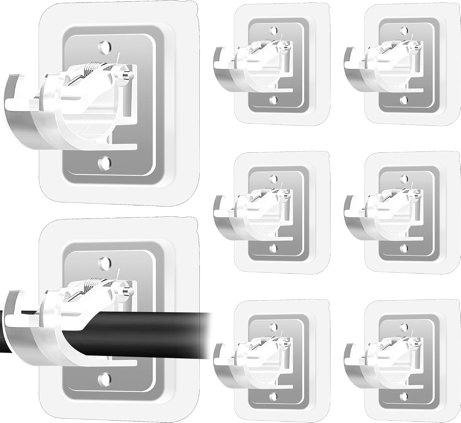 Detalle de Codoule Self Adhesive No Drill Adjustable Curtain Rod Holder Hooks Brackets (8-Pack)