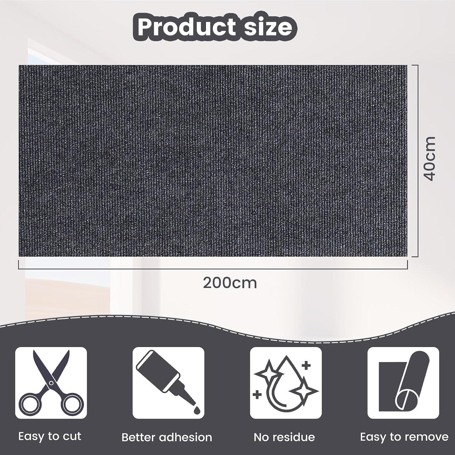 Detalle 2 de FaAmour 30x100CM Sofa Protector Dark Grey