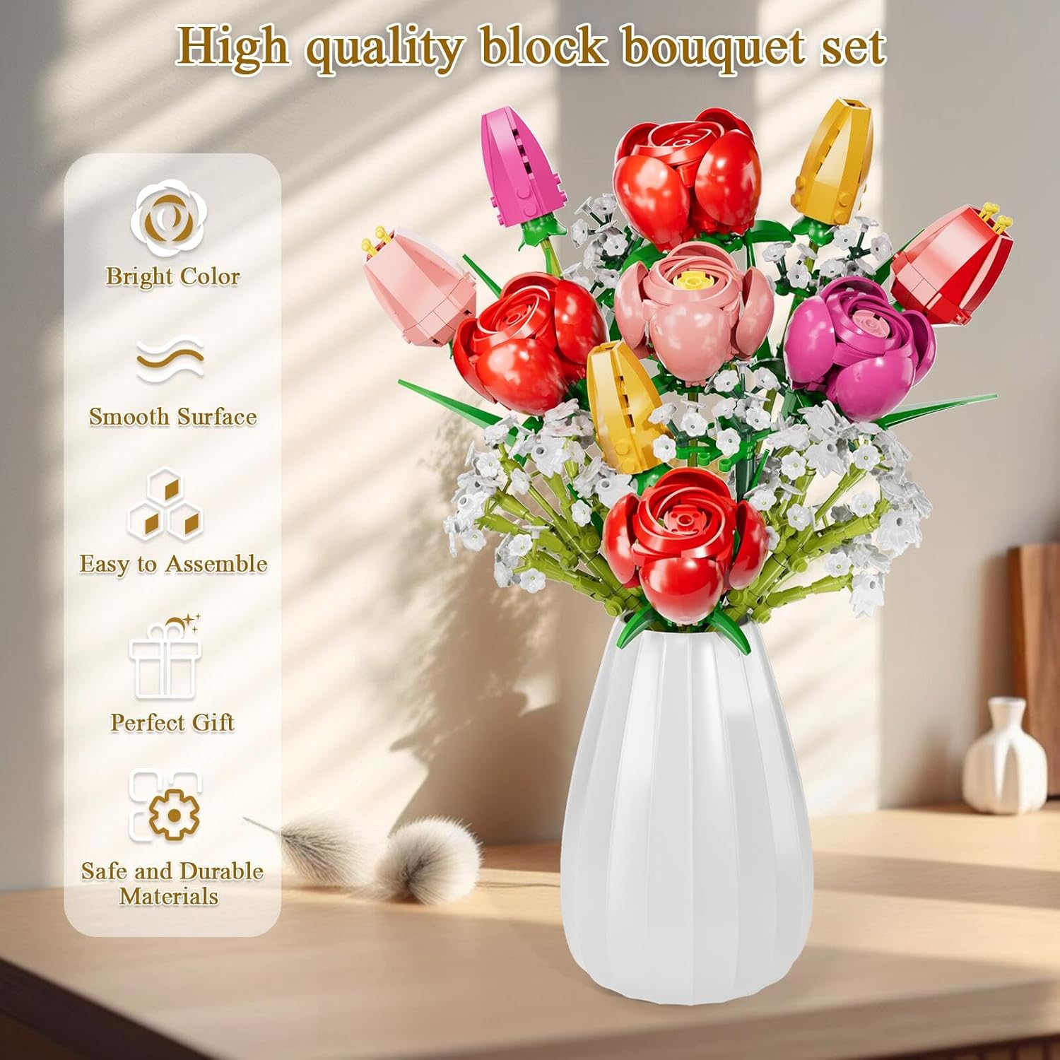 Thumbnail 4 de IKIDSUN Blumen Bausteine Bausatz 680 Teile