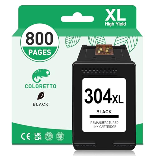 Detalle de COLORETTO 304XL Cartucce Nero per HP 304: resa elevata e compatibilità ampia