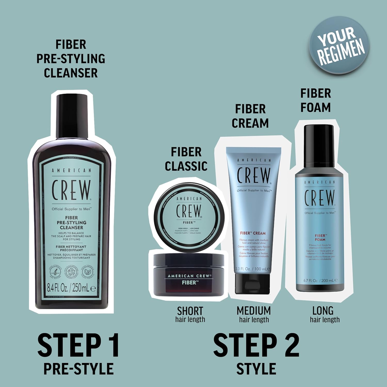 Thumbnail 5 de American Crew Fiber Pre-Styling Shampoo 250 ml
