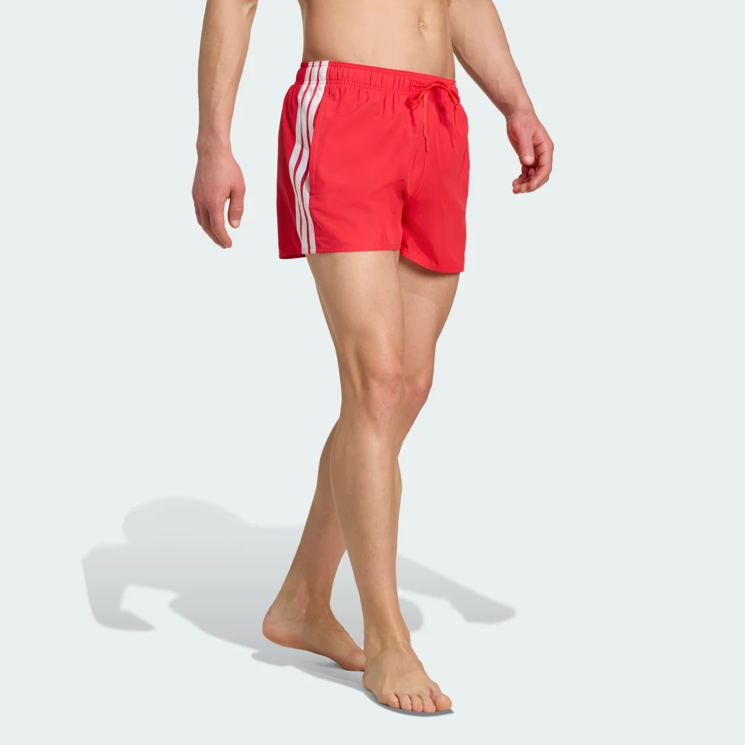 Detalle de Bañador Adidas 3-Inch 3 bandas — rojo