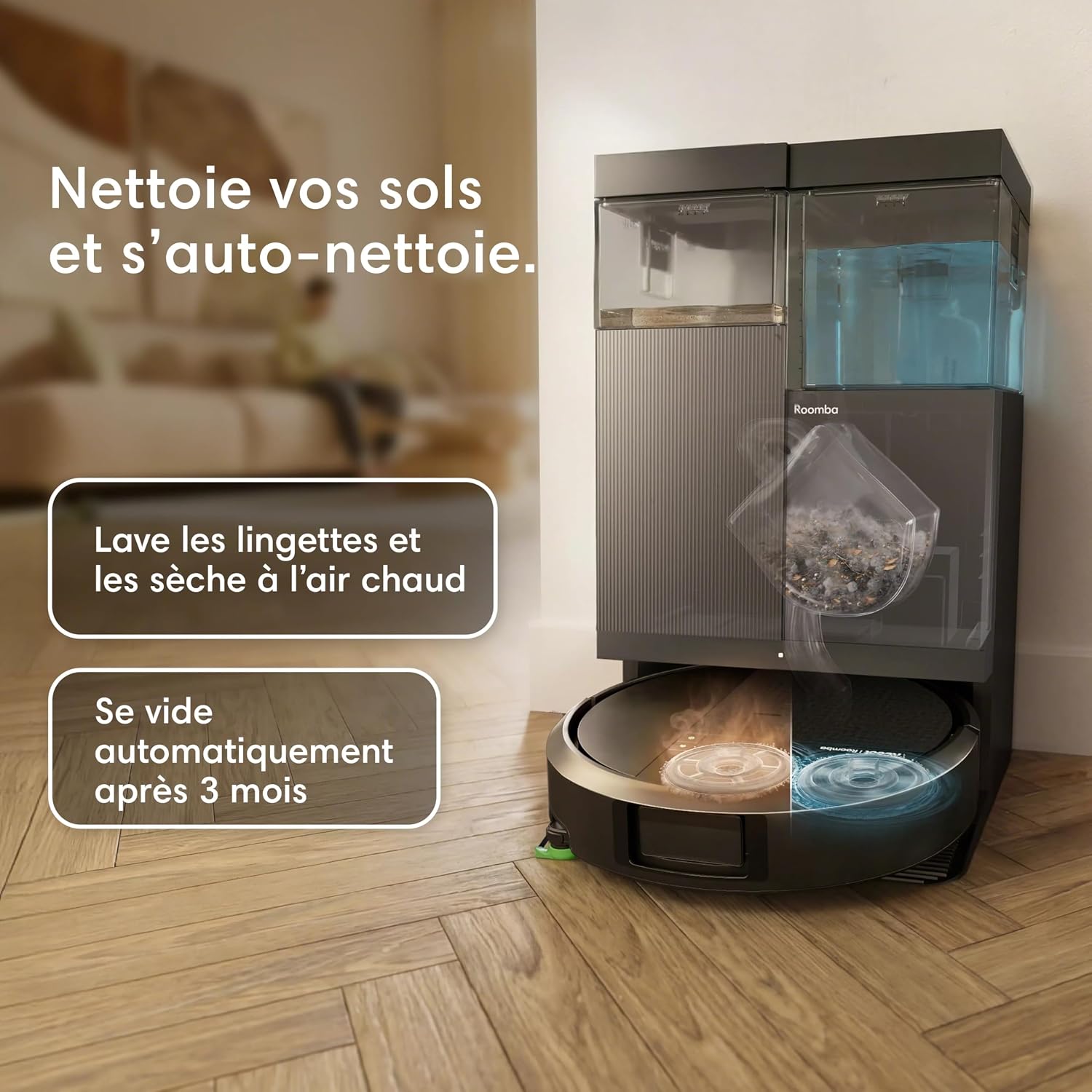 Detalle de iRobot Roomba Plus 415 Combo Robot + AutoWash – Nettoyage et lavage des sols en un seul passage