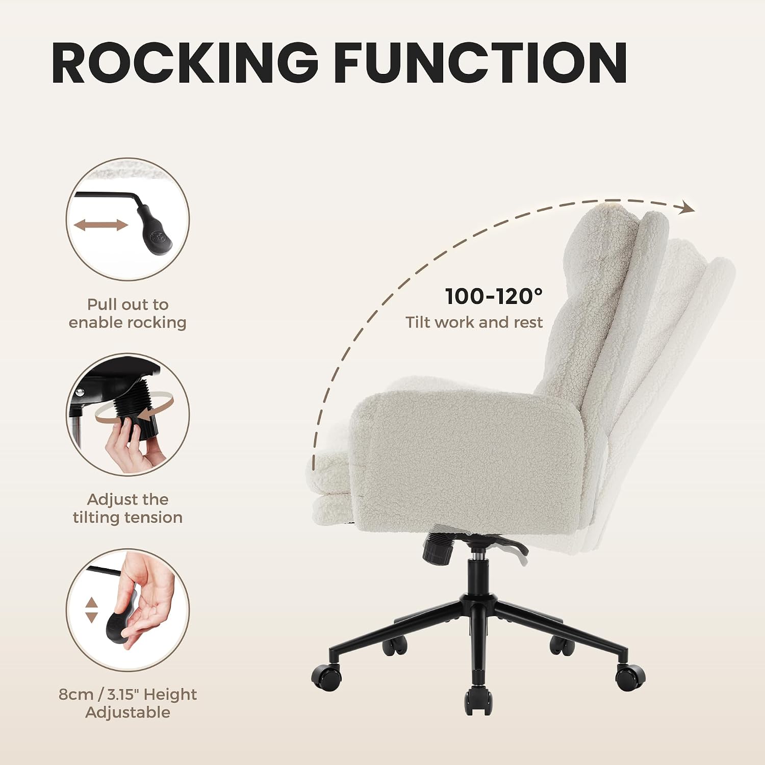 Thumbnail 4 de IWMH Schreibtischstuhl 99–106 cm 💺