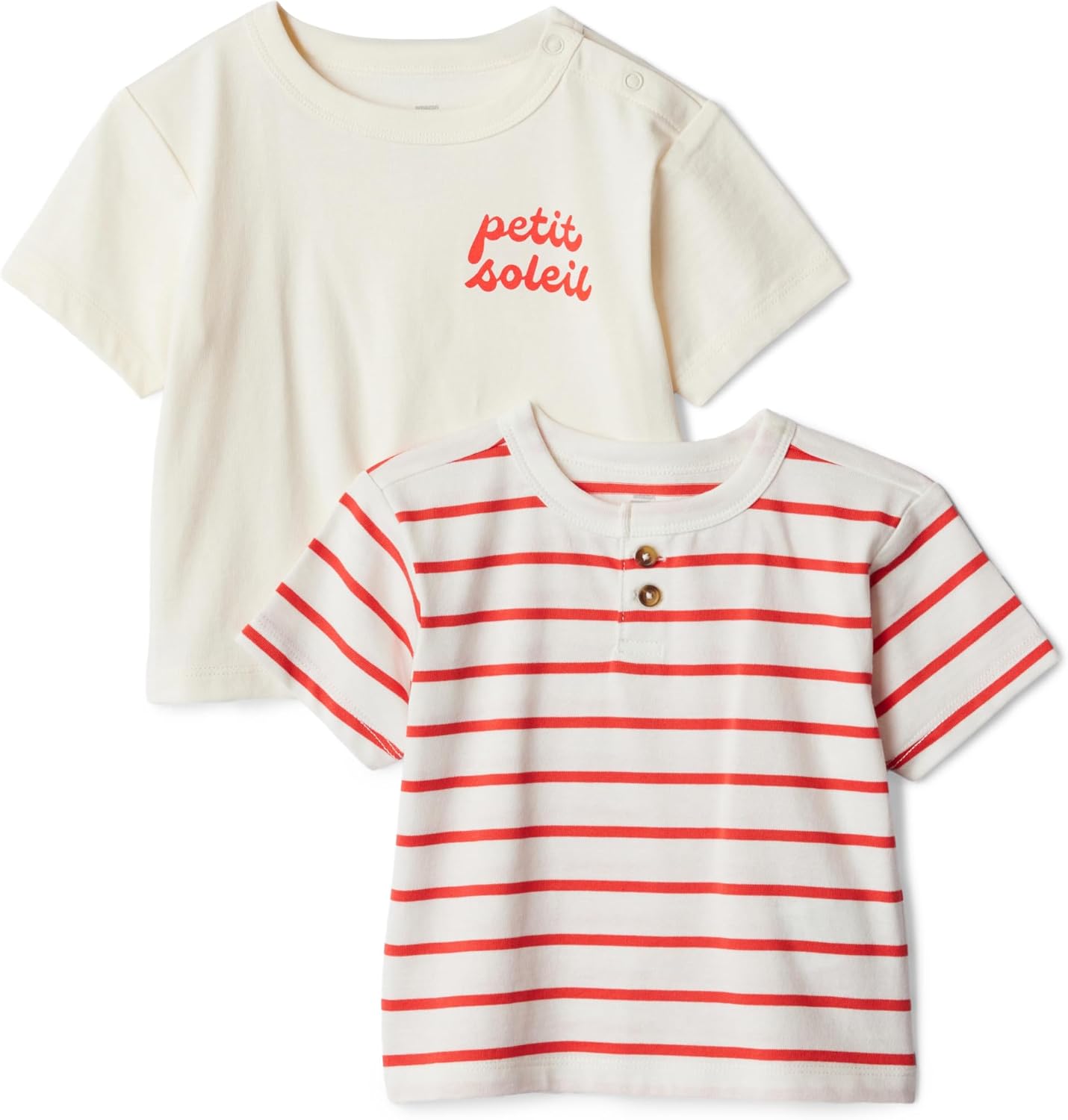Detalle de Amazon Essentials x Sofia Grainge Toddlers & Baby Boys' Cotton Short Sleeve Crewneck T-Shirts, Pack of 2