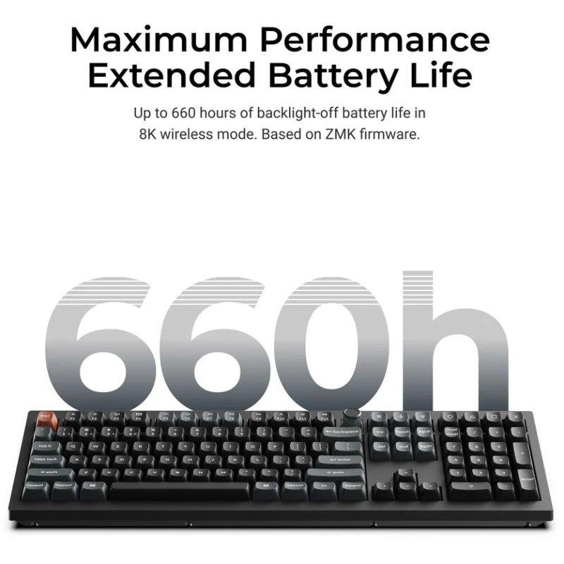 Detalle 2 de Keychron V6 Ultra 8K: teclado mecánico inalámbrico con switches hot-swappable y RGB por tecla