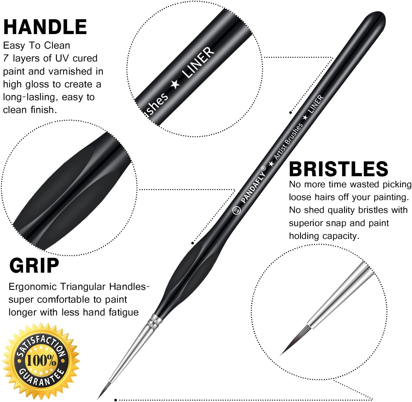 Thumbnail 1 de PANDAFLY Detail Paint Brush Set, 15-Piece