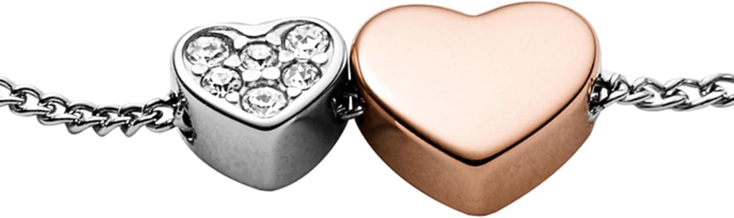 Detalle de Fossil Armband für Damen – Rosa Roségold mit Perlmutt und Verlängerung 19 cm + 2,5 cm (JF01739791)