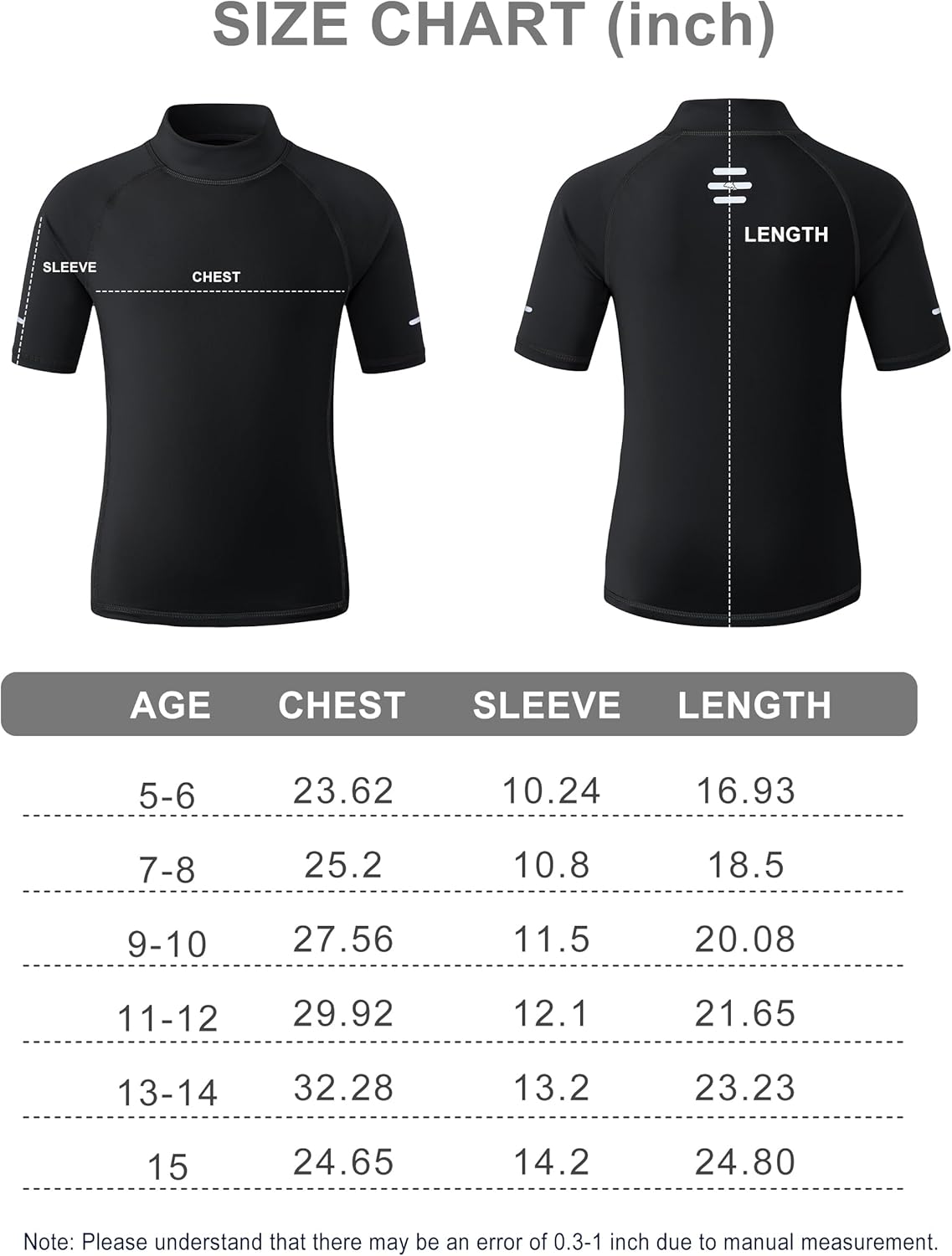 Detalle de Kids Rash Vest Short Sleeve UPF 50+ Sun Protection Rash Guard (Age 5-15) with Reflective Stripes
