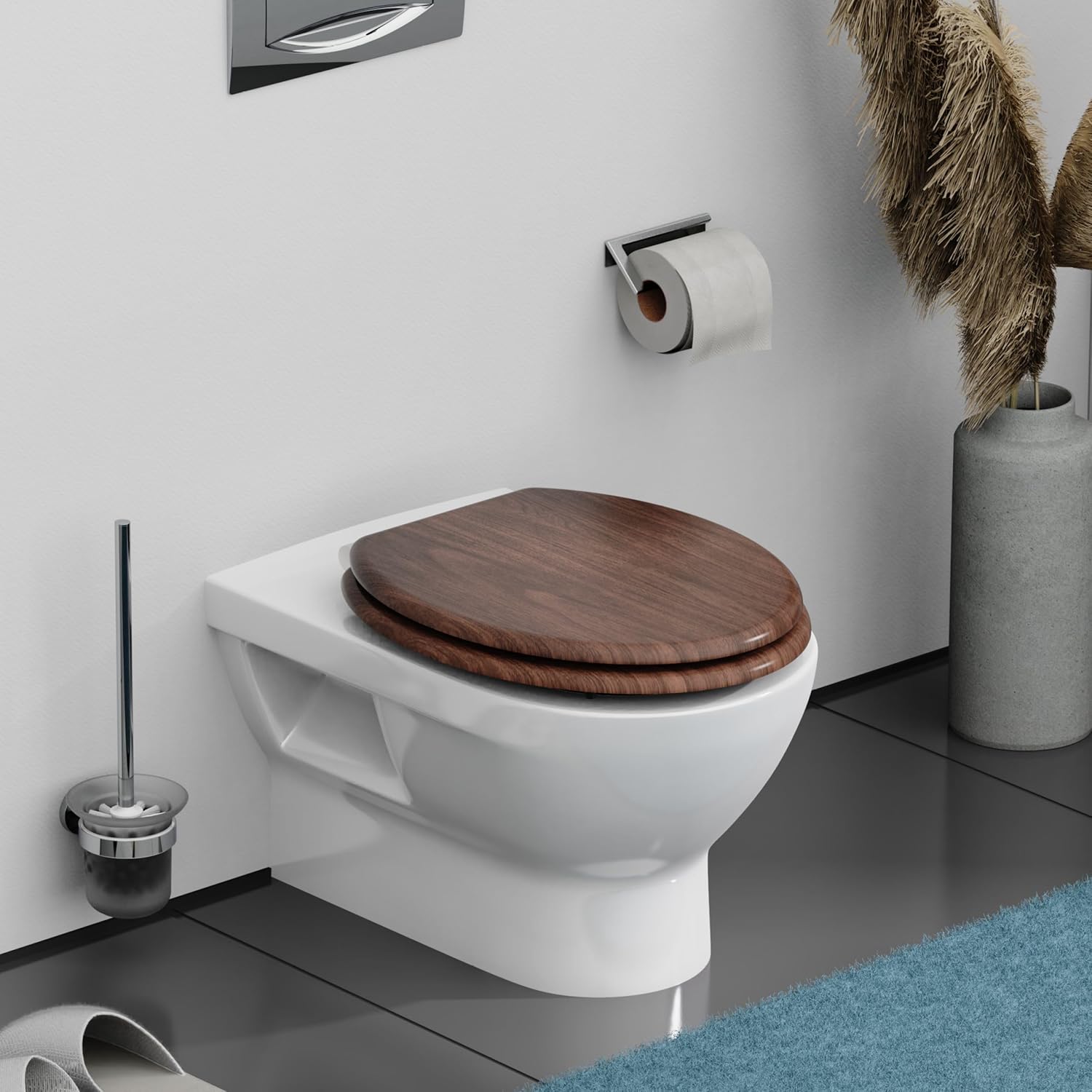 Thumbnail 6 de SCHÜTTE DARKWOOD Siège de WC à abaissement automatique – bois et motif, charge 150 kg