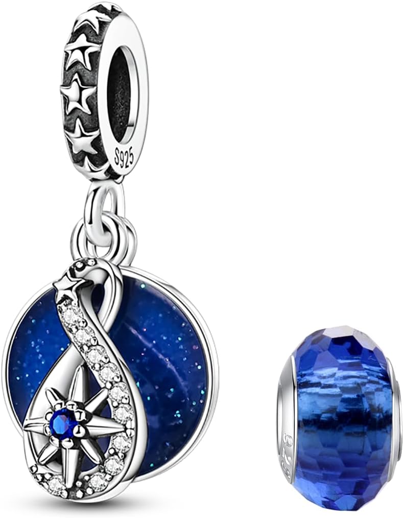 Detalle de LNQOBU Silbergang Anhänger 925er Silber – kompatibel mit Pandora Europäischen Armbändern und Halsketten (Mit Spacer Beads)