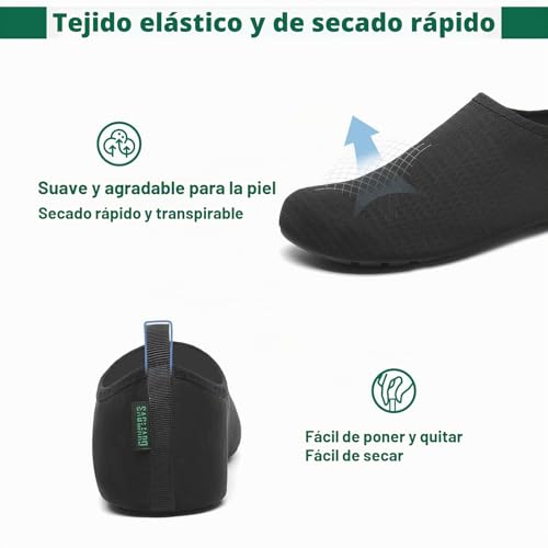 Detalle 2 de SAGUARO Escarpines Hombre Mujer Agua – Zapatillas de Playa con Secado Rápido y Suela Antideslizante (Gr.44/45)