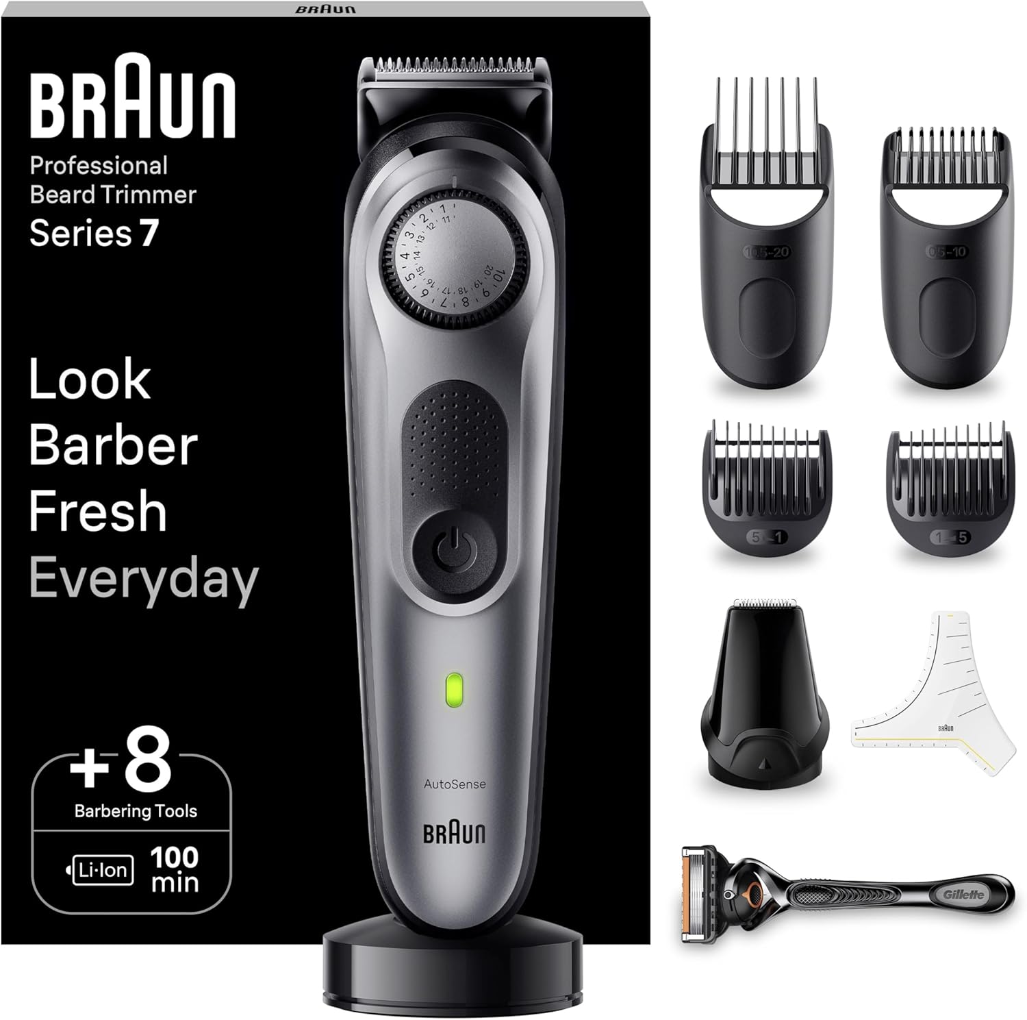 Thumbnail 1 de Braun Series 7 BT7440-40 Beard Trimmer with ProBlade and 40 Length Settings