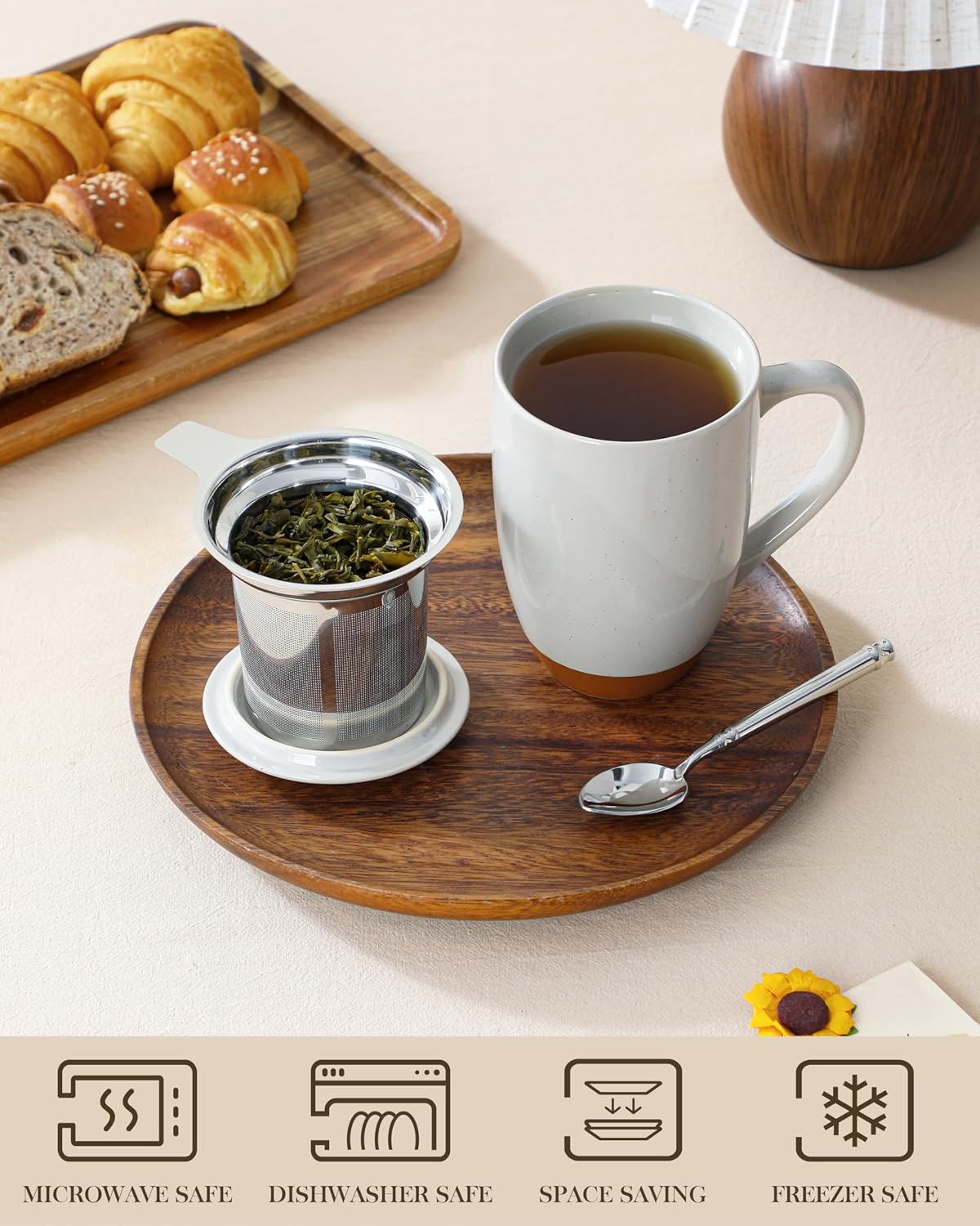 Thumbnail 3 de MALACASA Ceramic Tea Mug, 18 oz