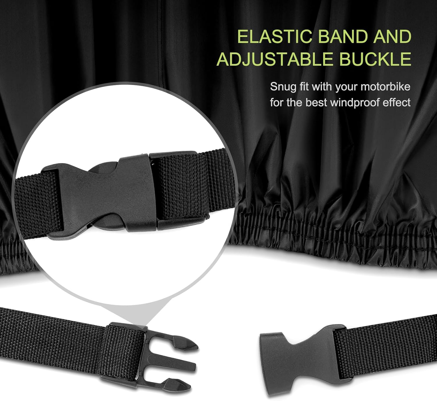 Thumbnail 2 de WOLTU Bâche de protection pour moto en tissu Oxford 210D imperméable et anti-UV (taille 245 x 105 x 125 cm), noire