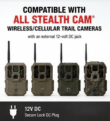 Detalle 1 de Stealth Cam STC-SOLP Solar Battery Pack, 12V, 3,000mAh, 10-ft Cable