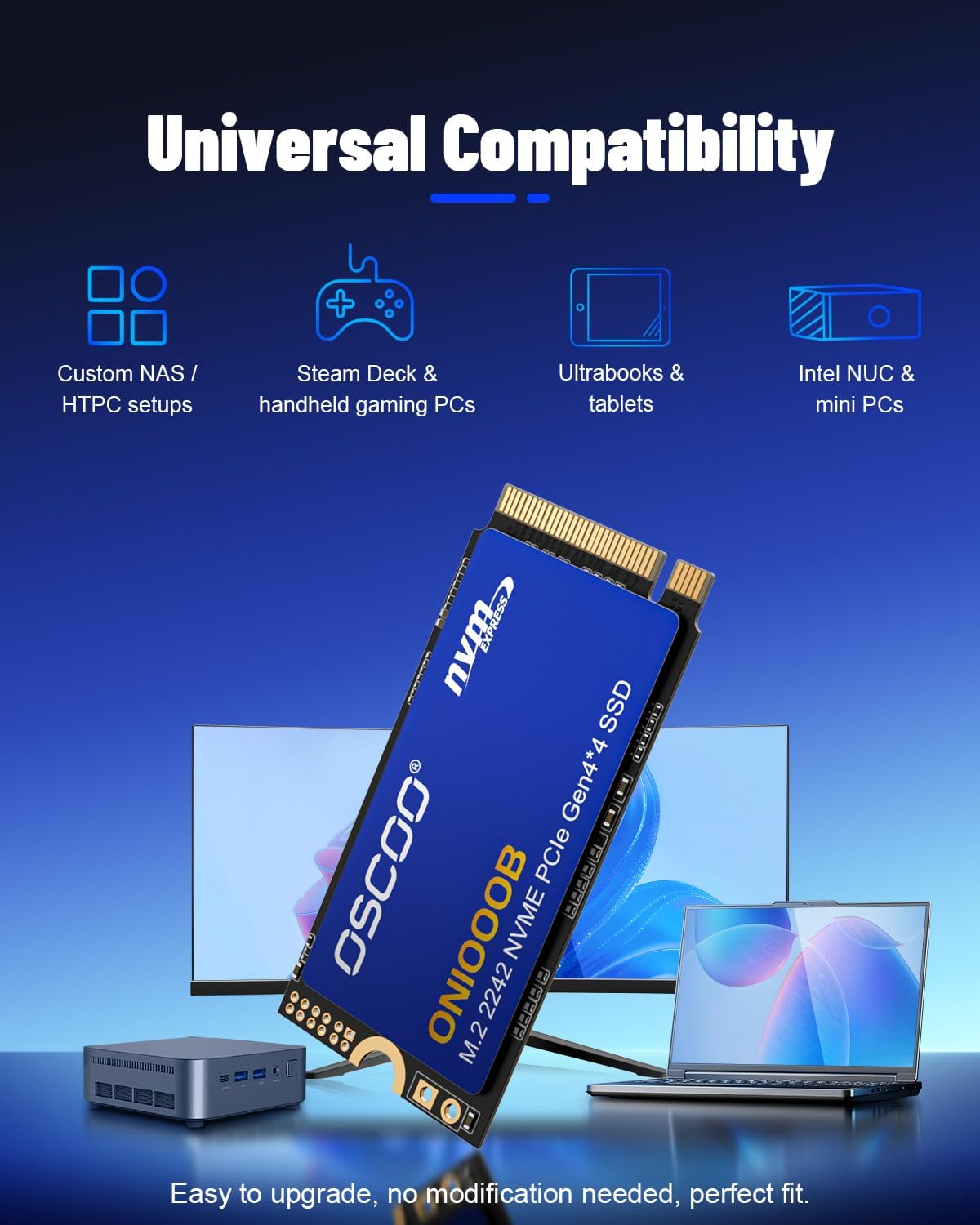 Thumbnail 5 de OSCOO 512GB NVMe SSD (M.2 2242, Gen4x4) for Ultrabooks & Mini PCs — ON1000B