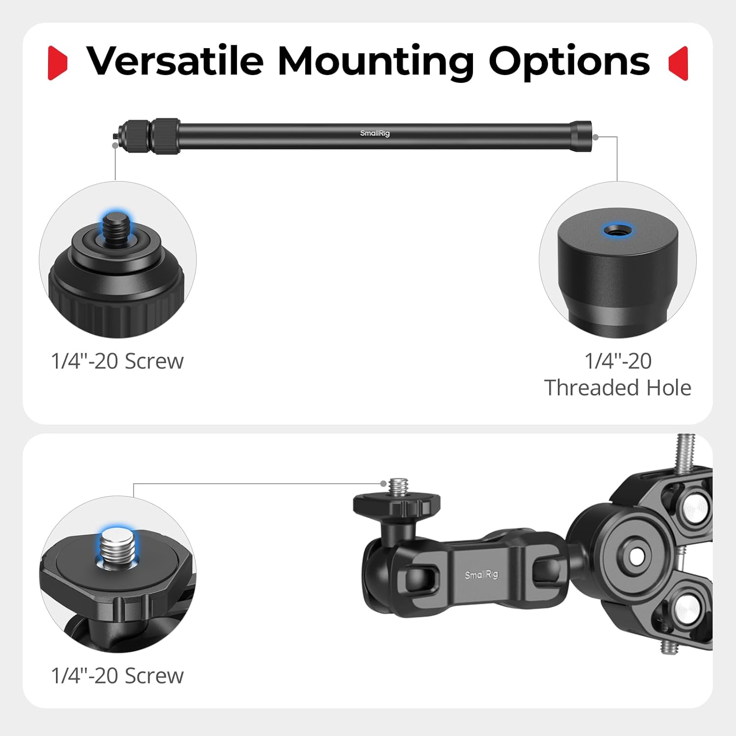 Thumbnail 4 de SmallRig Kit di supporto moto per fotocamera 360°: stabilità e versatilità su manubri e superfici cilindriche