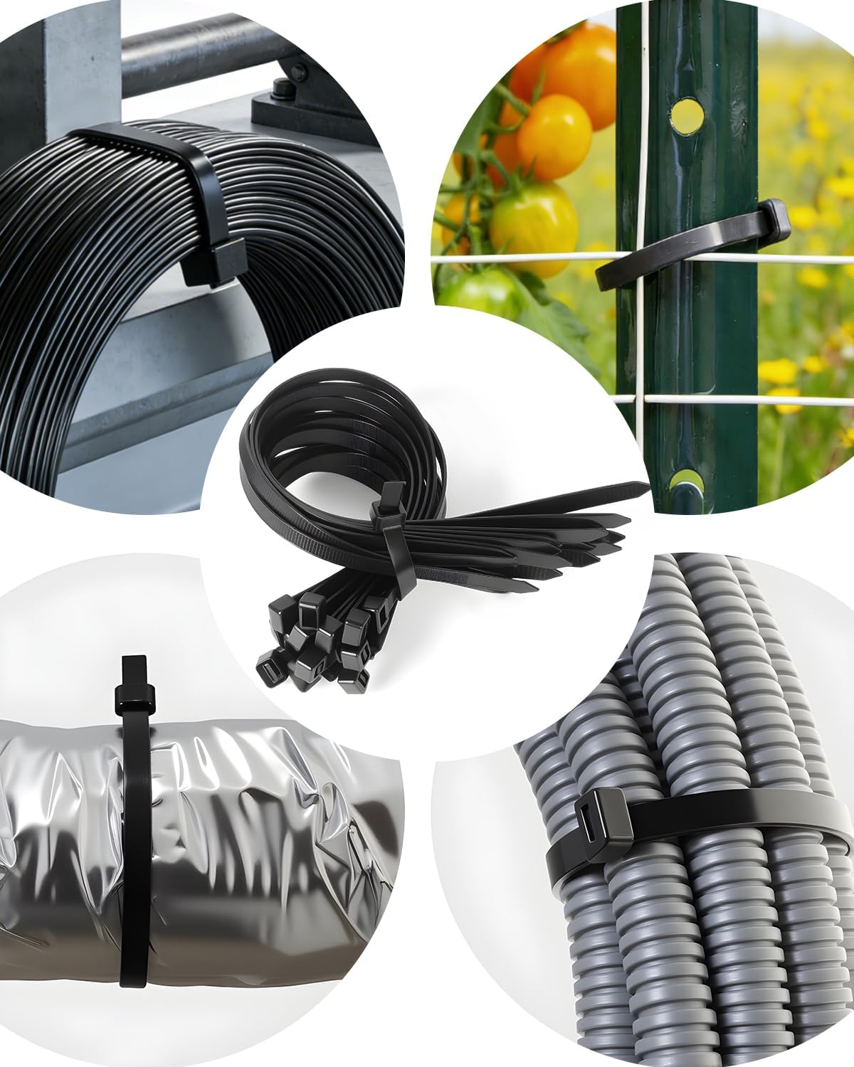 Thumbnail 2 de 50 PCS Long Heavy Duty Cable Ties (550mm x 9mm) – UV-Resistant, 80kg/70kg Tensile Strength, PA-66 Nylon