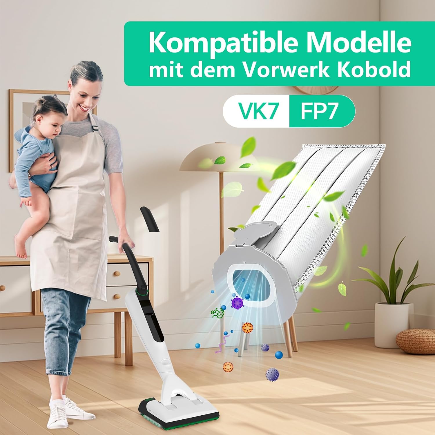 Thumbnail 1 de 14 Stück Staubsaugerbeutel für Vorwerk Kobold VK7 FP7 – ZQZiQi