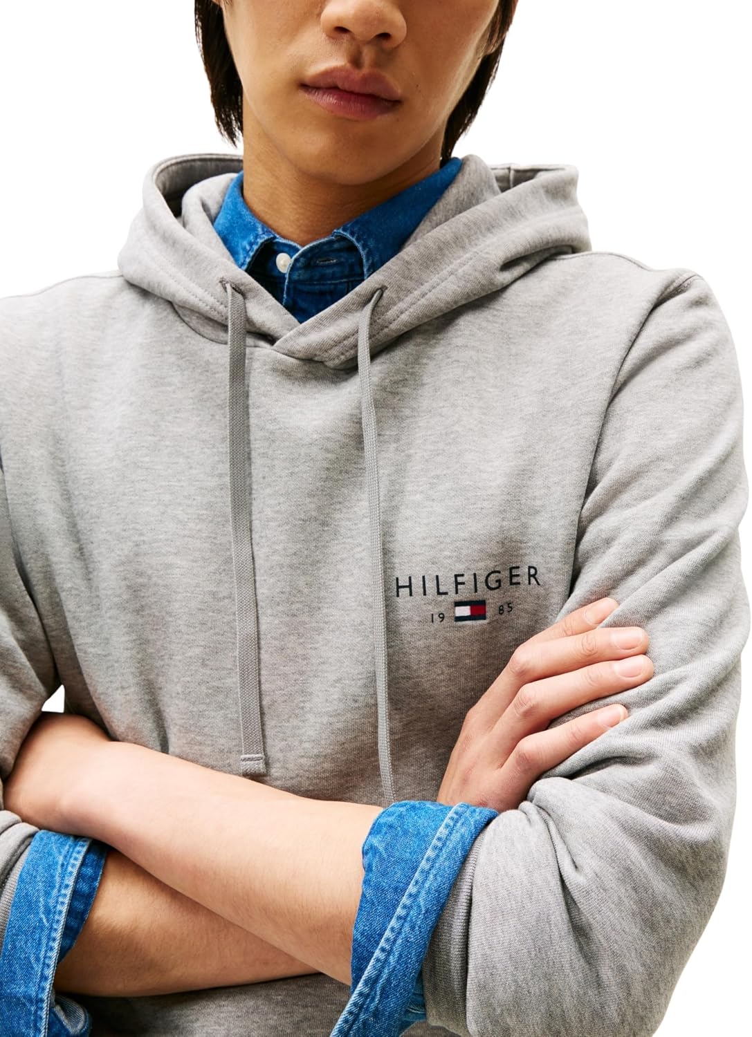 Detalle 2 de Tommy Hilfiger Brand Love Small Hilfiger Hoodie Mw0mw41429 – Felpa con cappuccio unisex adult, sostenibile