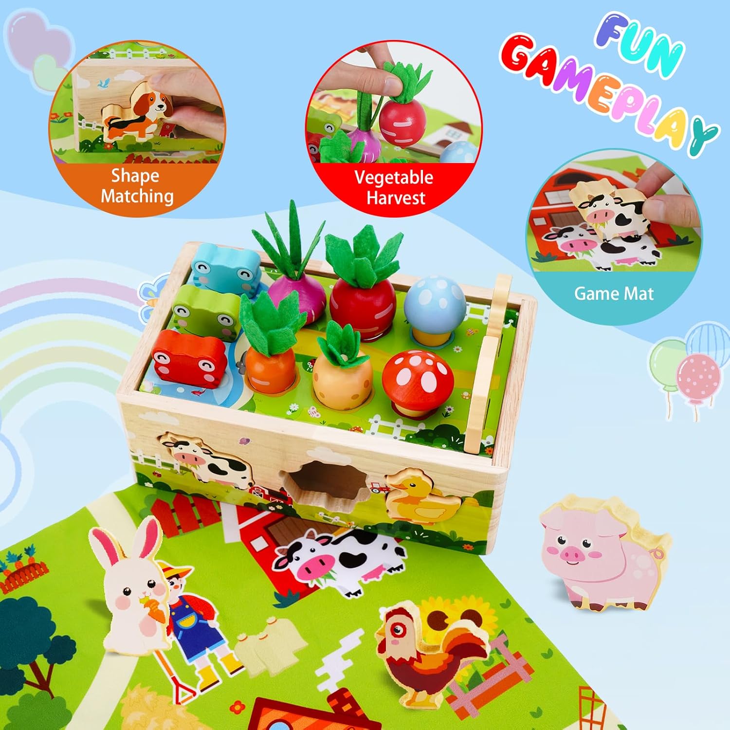 Detalle 2 de KMTJT Toddlers Montessori Wooden Toy 12–18 months