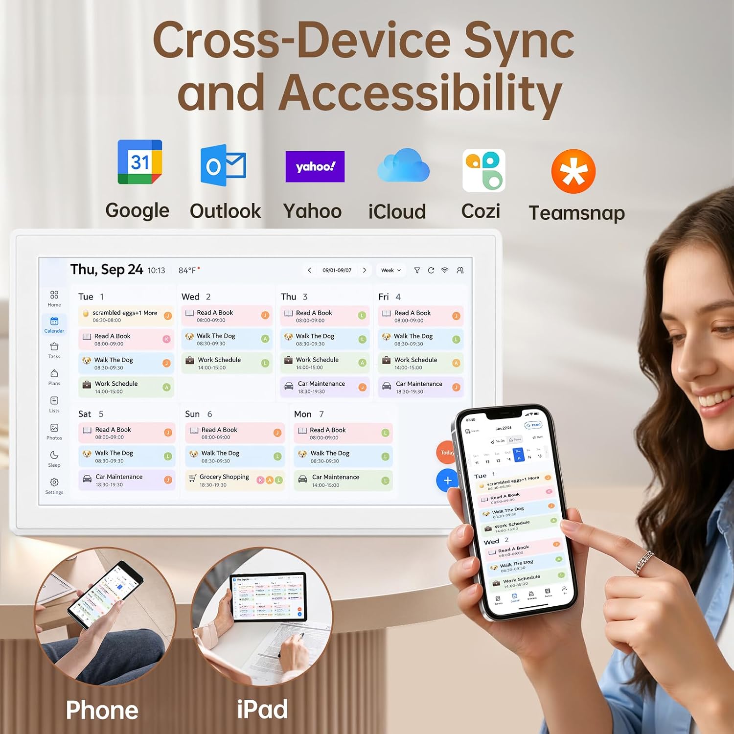 Thumbnail 1 de Yemsd 21.5-Inch Digital Calendar Touchscreen, Chore Chart and Photo Frame