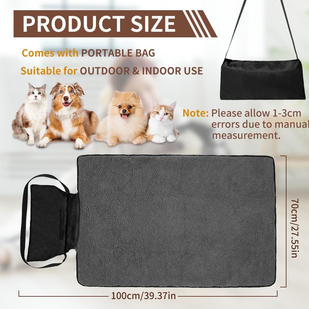 Thumbnail 2 de Adiwo Tappeto per Cane impermeabile pieghevole 100 x 70 cm con borsa portaoggetti (nero)