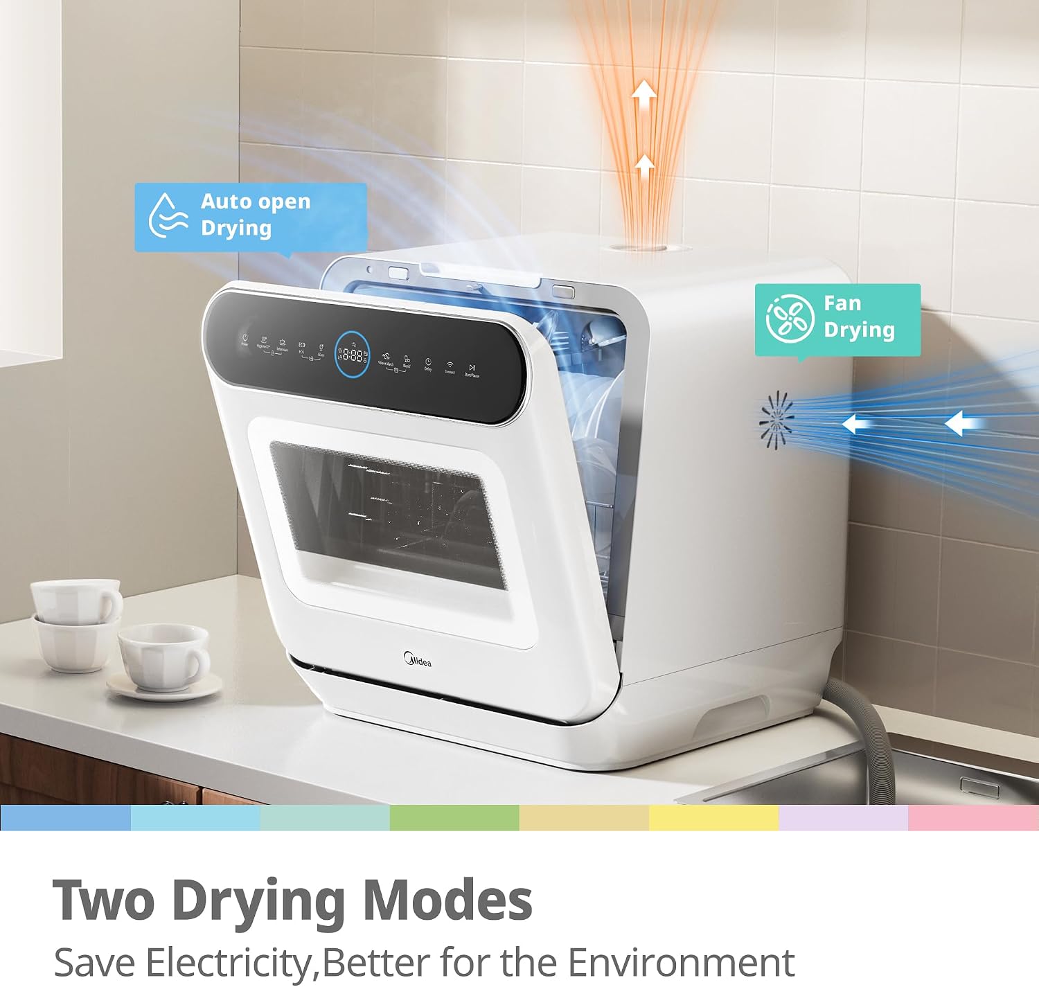 Detalle de COMFEE' Table Top Dishwasher No Plumbing with 6L Water Tank