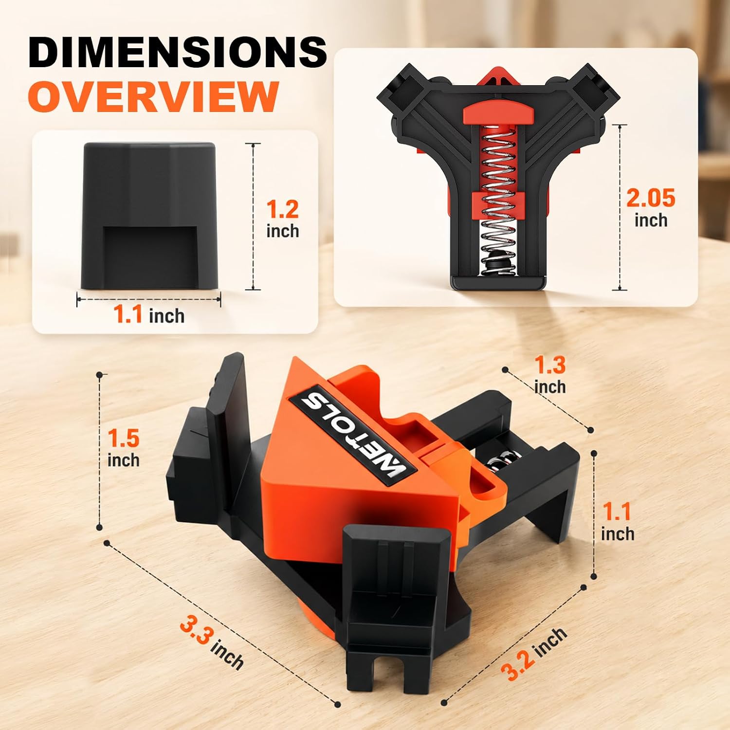 Thumbnail 1 de WETOLS WE404 90-Degree Corner Clamps, 4-Piece Adjustable Set