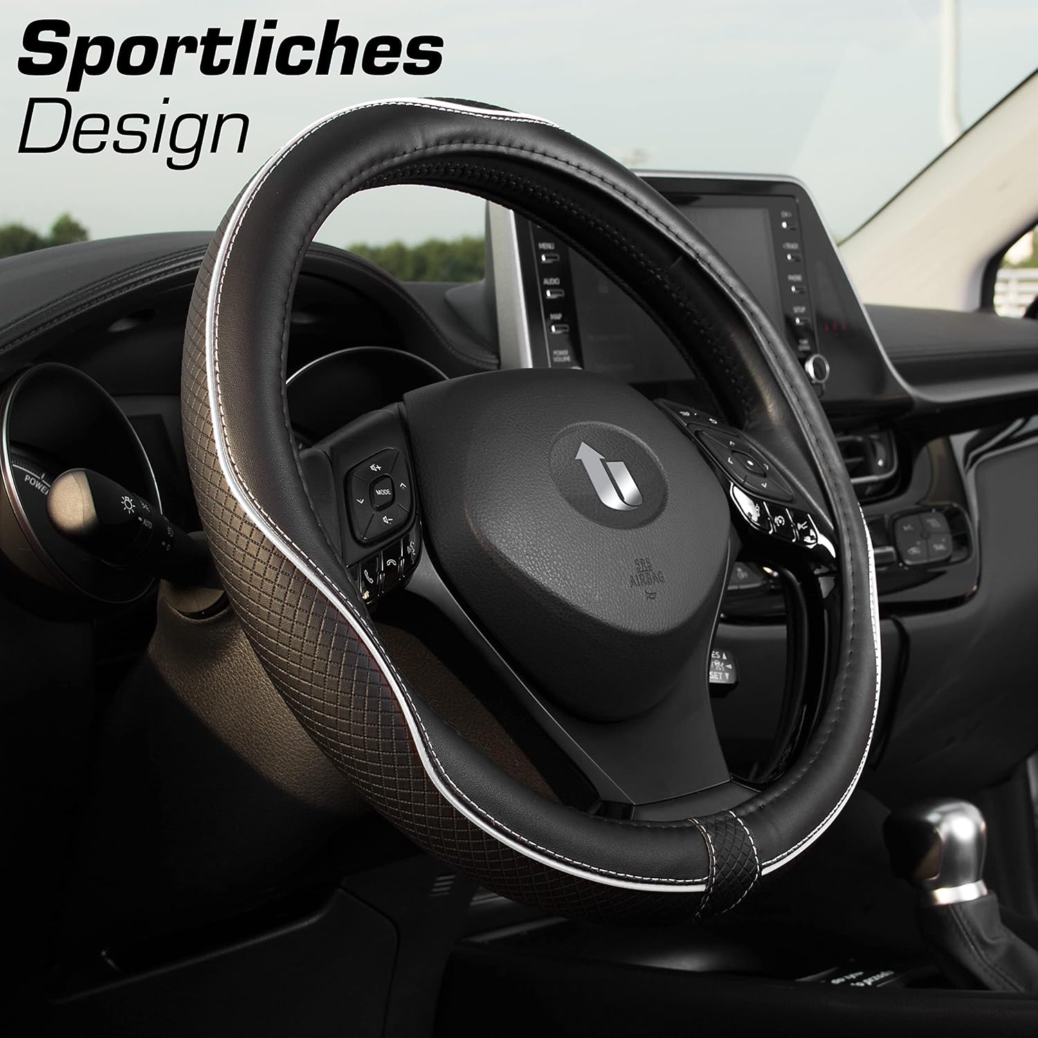 Detalle 2 de Upgrade4cars Lenkradbezug 37-38 cm Lederoptik