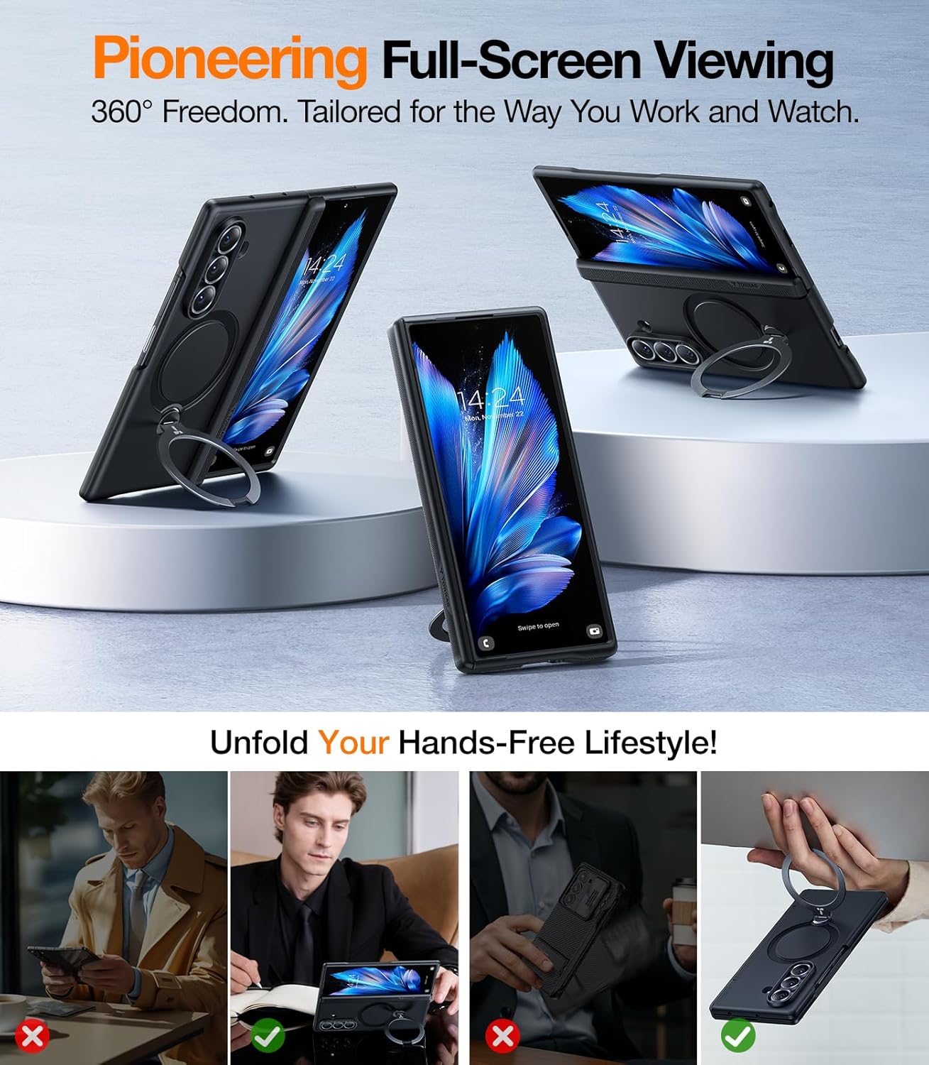 Thumbnail 1 de TORRAS 360 Spin Magnetic Stand for Galaxy Z Fold 7 case