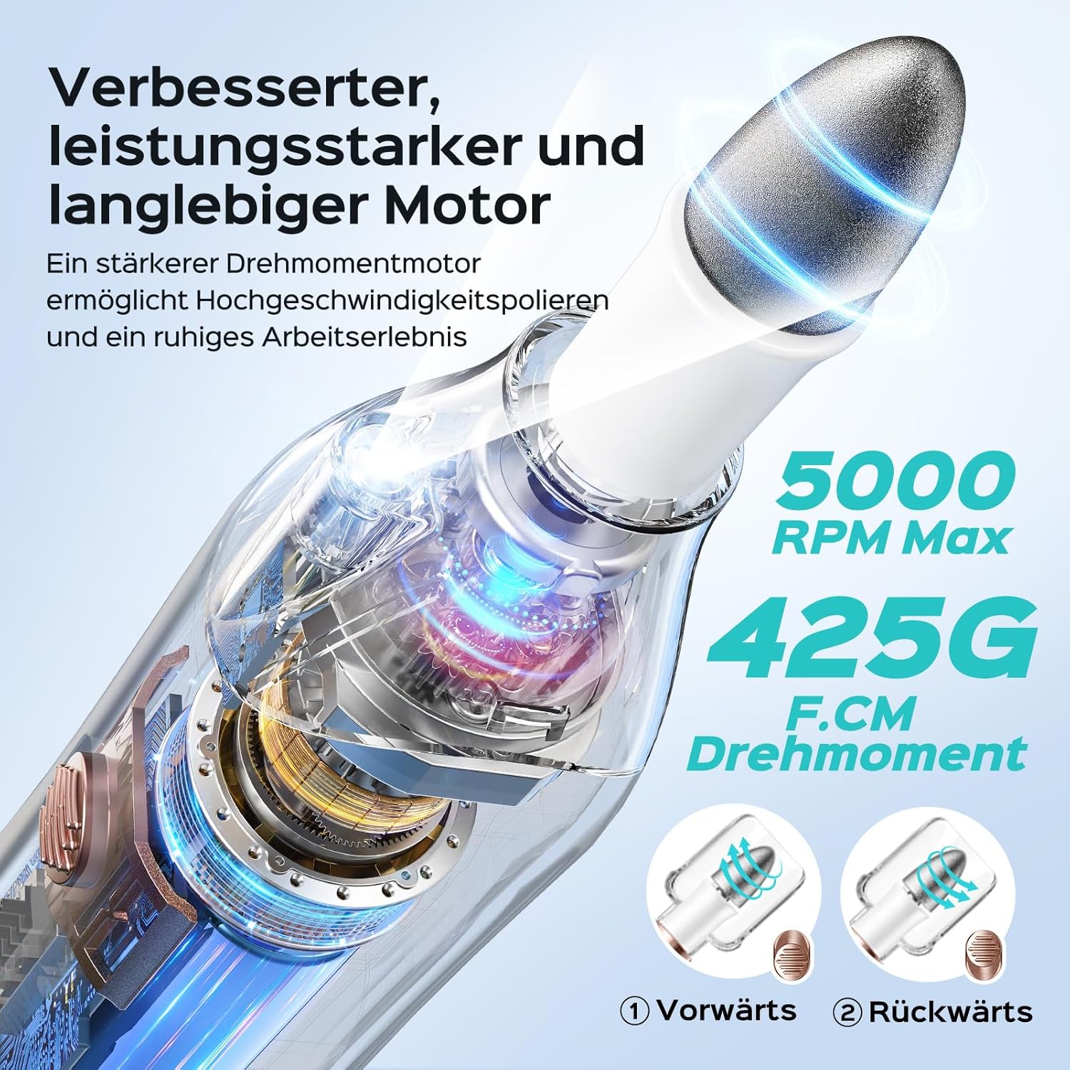 Thumbnail 3 de COSLUS C43 professioneller elektrischer Nagelfräser-Set für Maniküre & Pediküre (5 Geschwindigkeiten) – grau