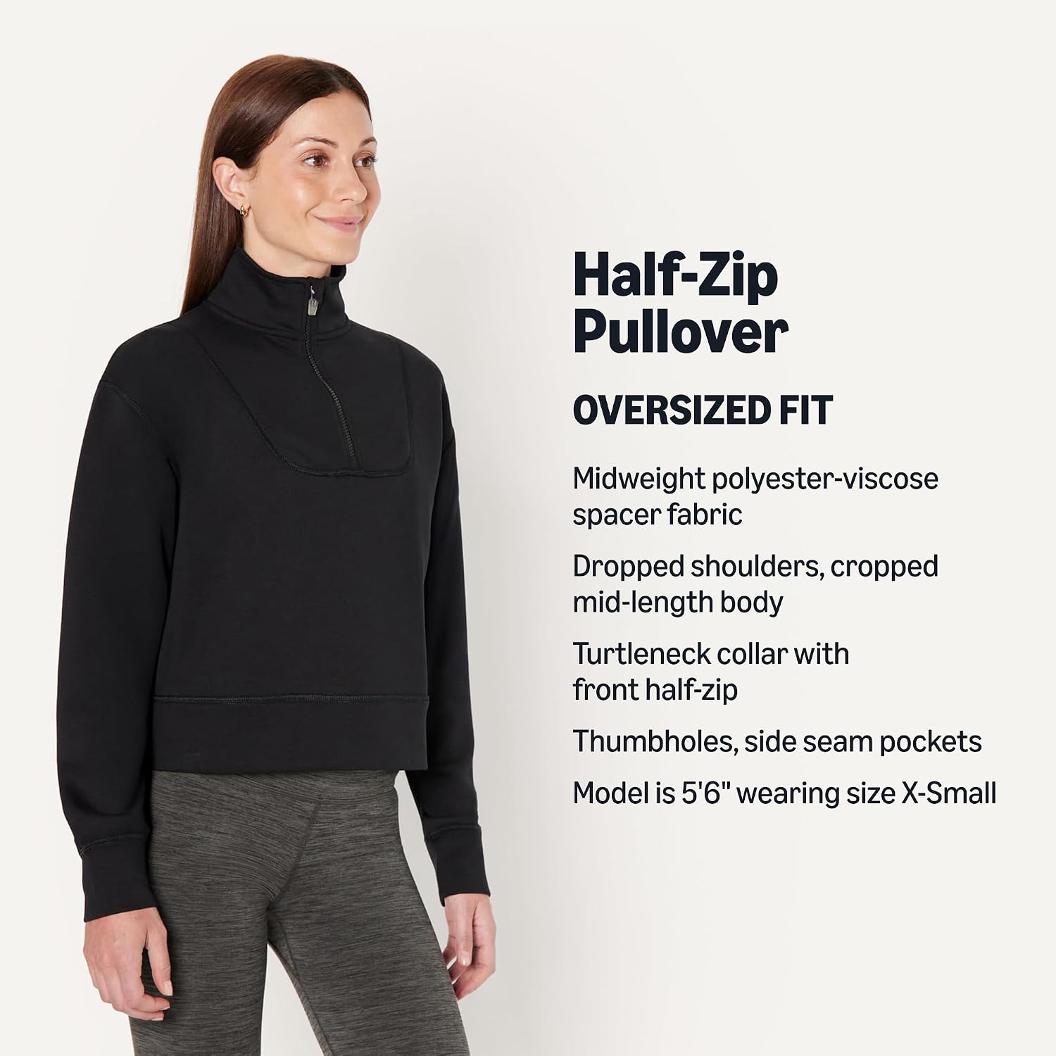 Detalle de Amazon Essentials Women's Active Sweat Half Zip Pullover Sweatshirt