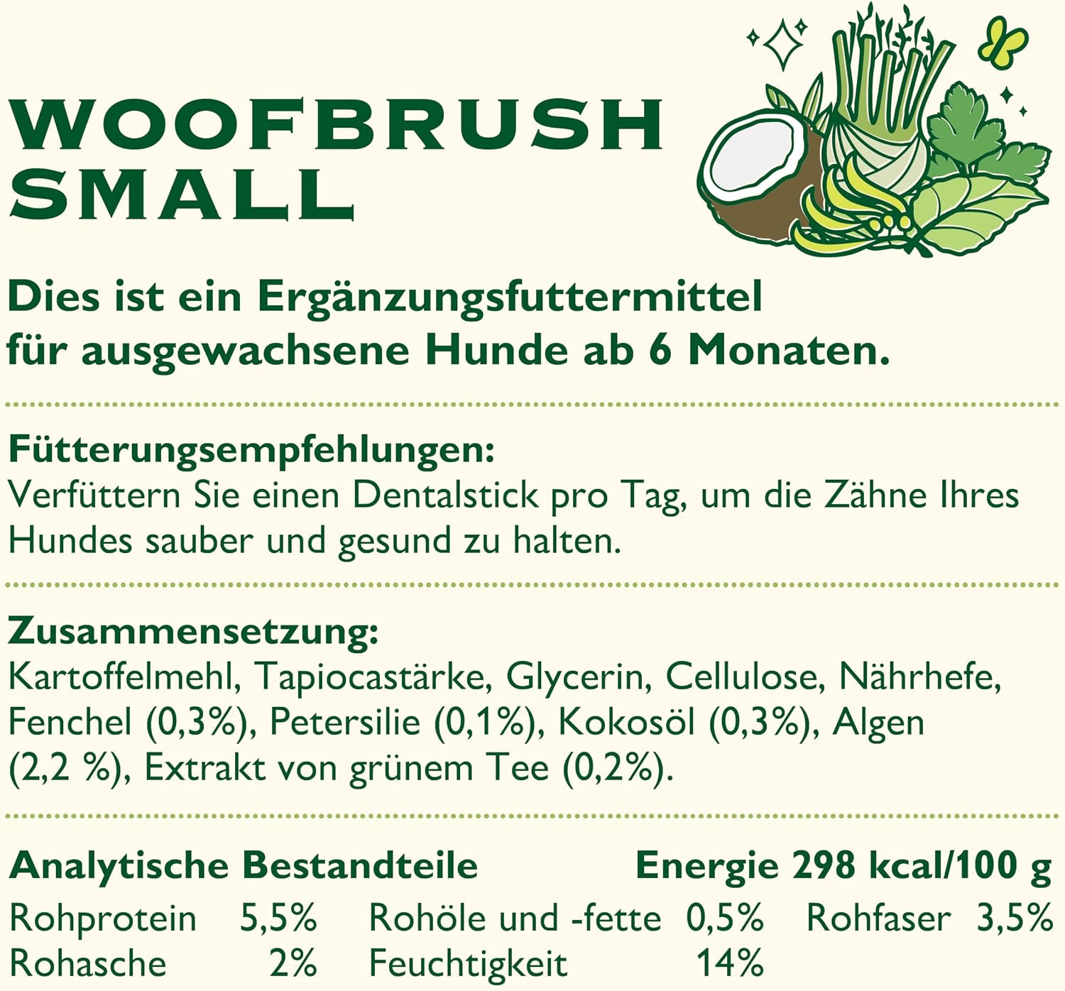 Detalle 2 de Lily's Kitchen Woofbrush kauwstaafjes voor kleine honden, 7 x 22 g