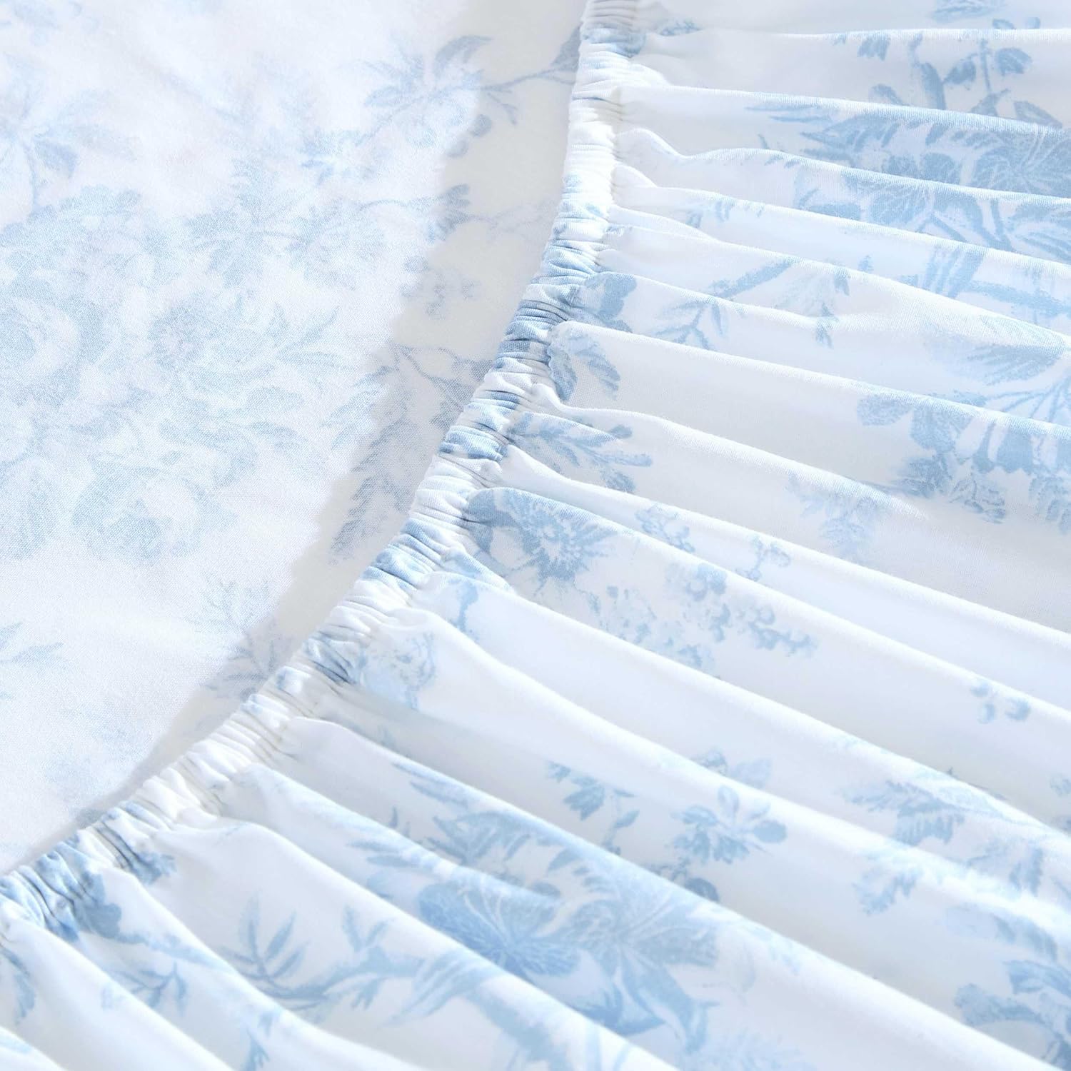 Detalle de Laura Ashley Twin Size Sheet Set: Crisp Cotton Percale with Deep Pocket Fit