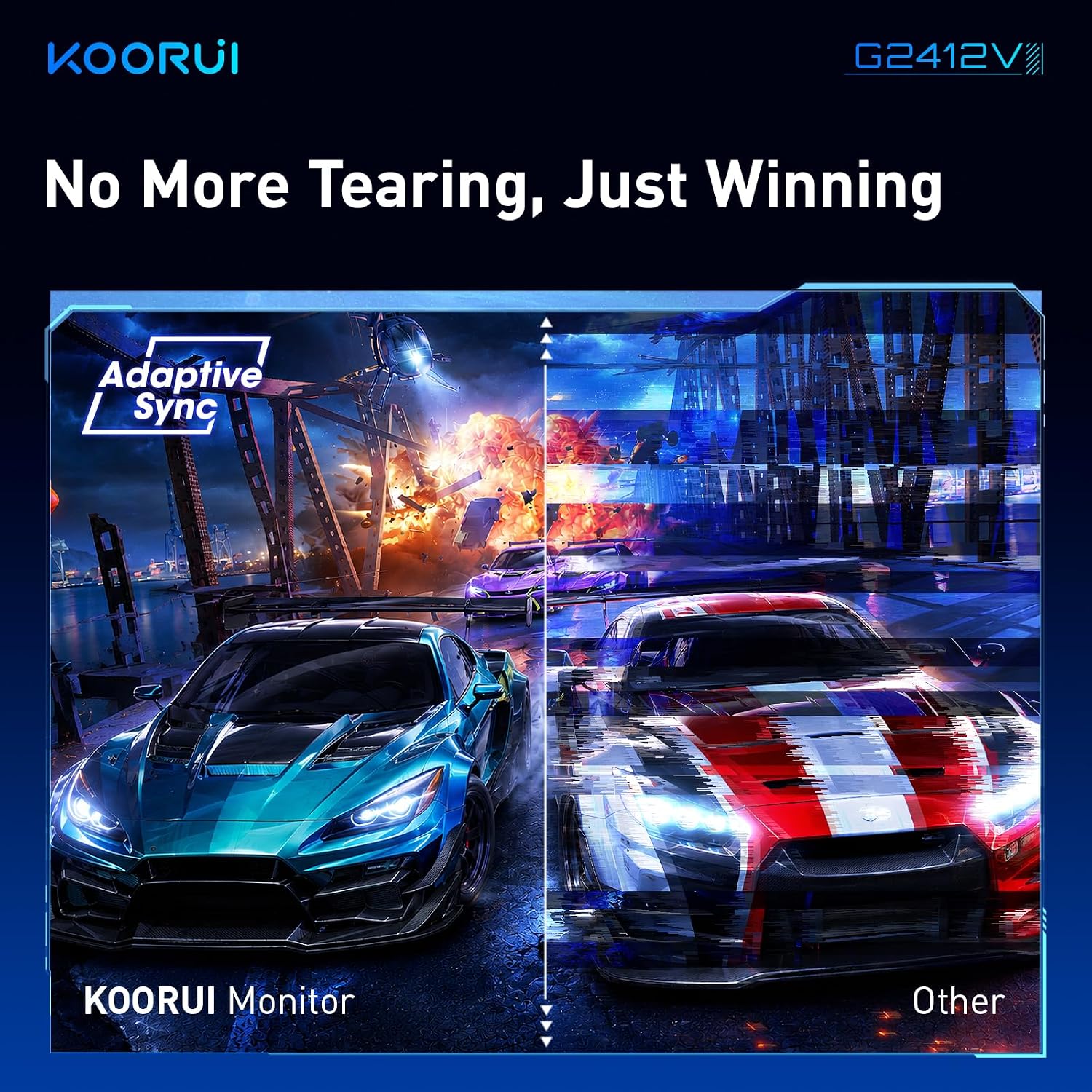 Thumbnail 3 de KOORUI 24" Gaming Monitor (240Hz, 1ms) with FHD HDR400, VA Panel, Adaptive Sync, HDMI 2.0 + DP 1.4