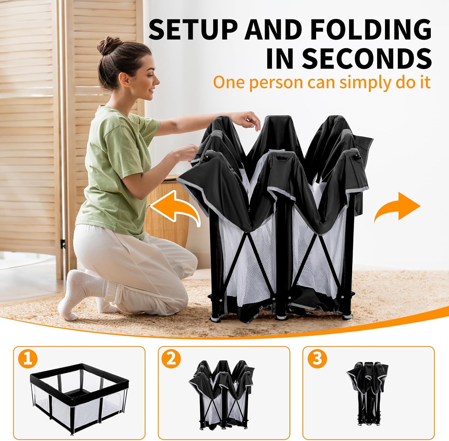 Thumbnail 3 de Lexixi Foldable Baby Playpen 50"x50"