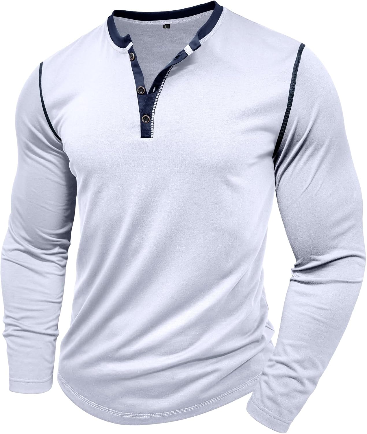 Thumbnail 2 de Rodawu Henley-Shirt Herren Langarmshirt mit V-Ausschnitt und Brusttasche